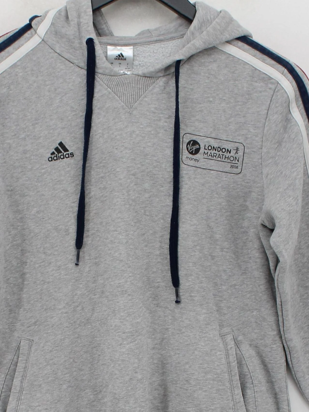 Adidas Men's Hoodie L Grey Cotton with Polyester Pullover - Image 3