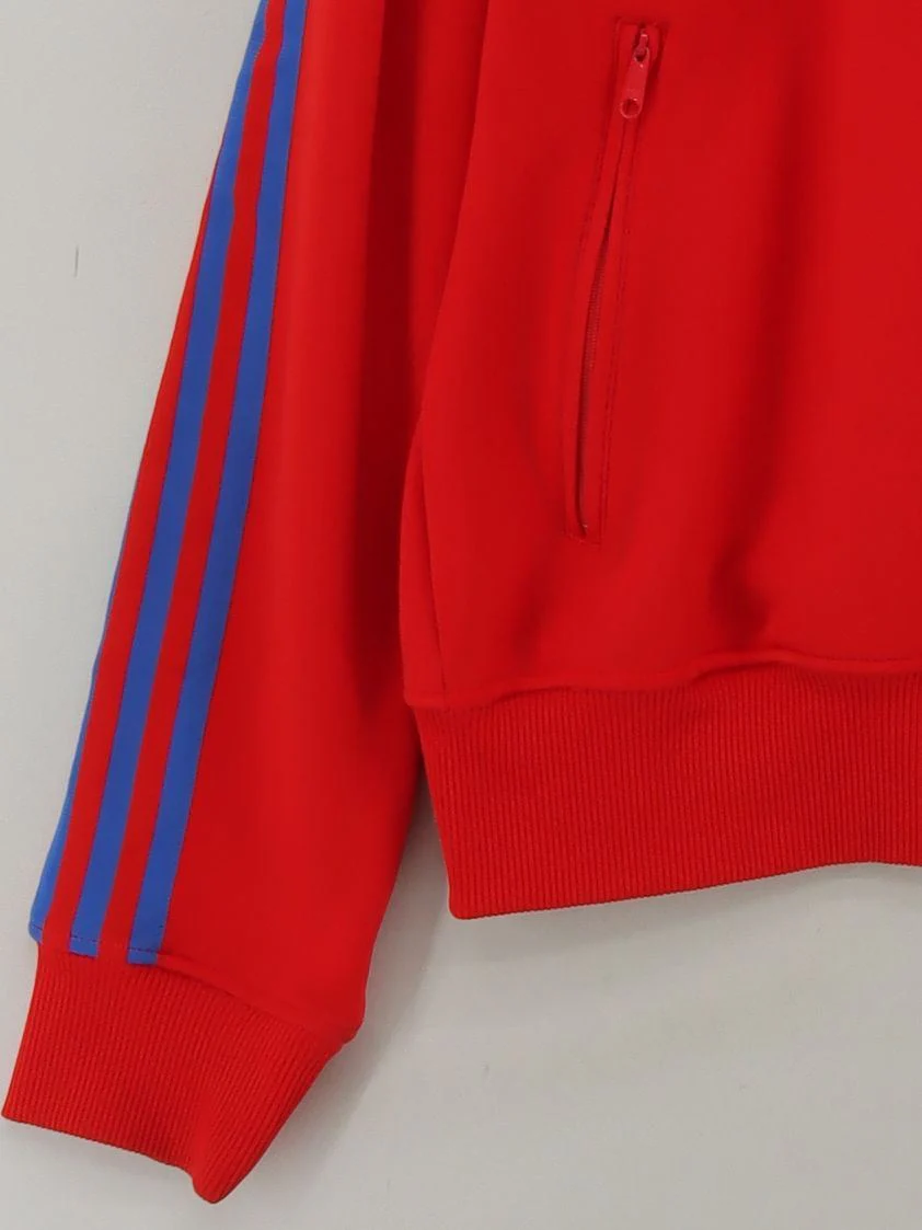 Adidas Men's Hoodie L Red Polyester with Cotton Pullover - Image 4