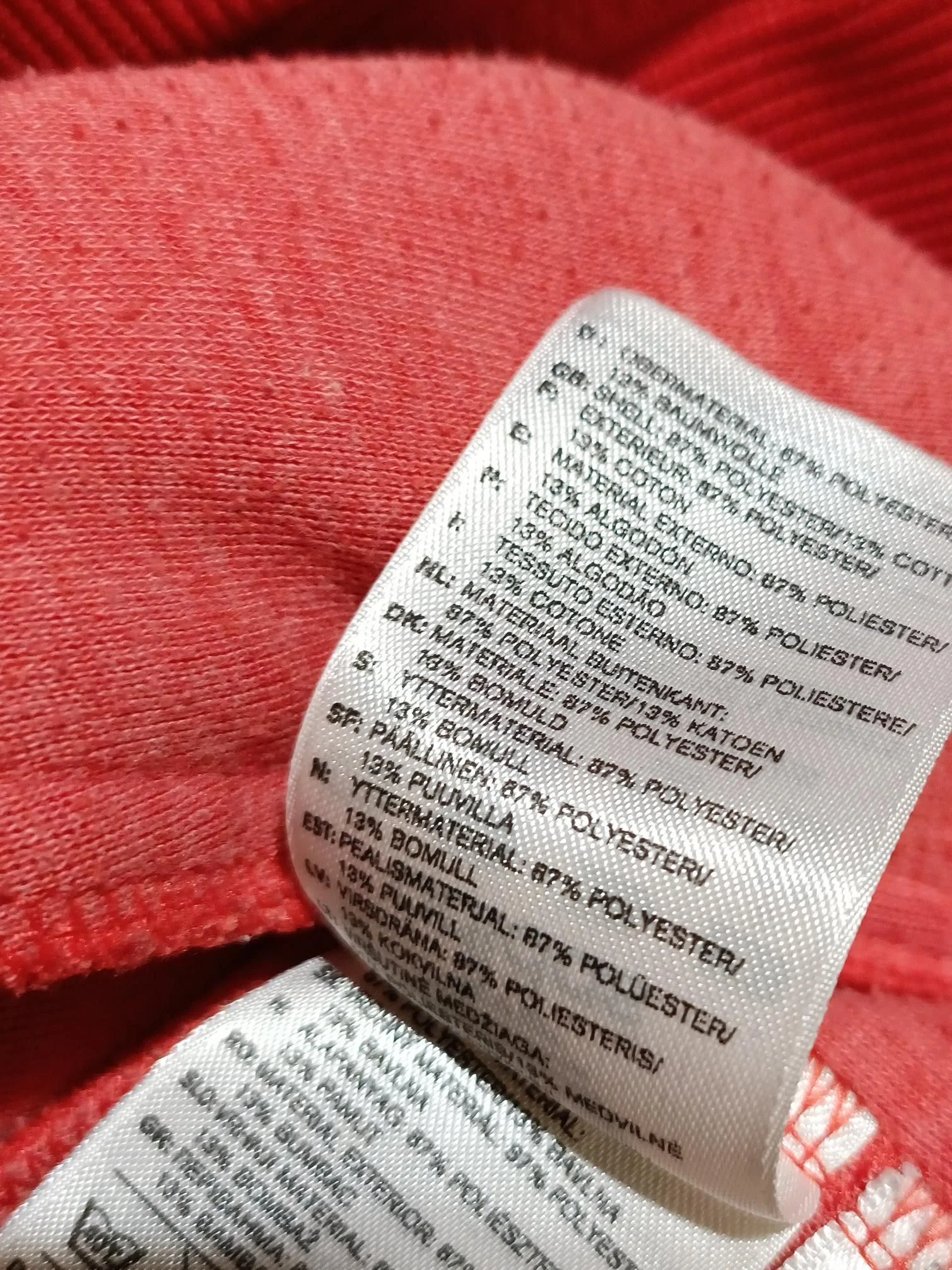 Adidas Men's Hoodie L Red Polyester with Cotton Pullover - Image 6