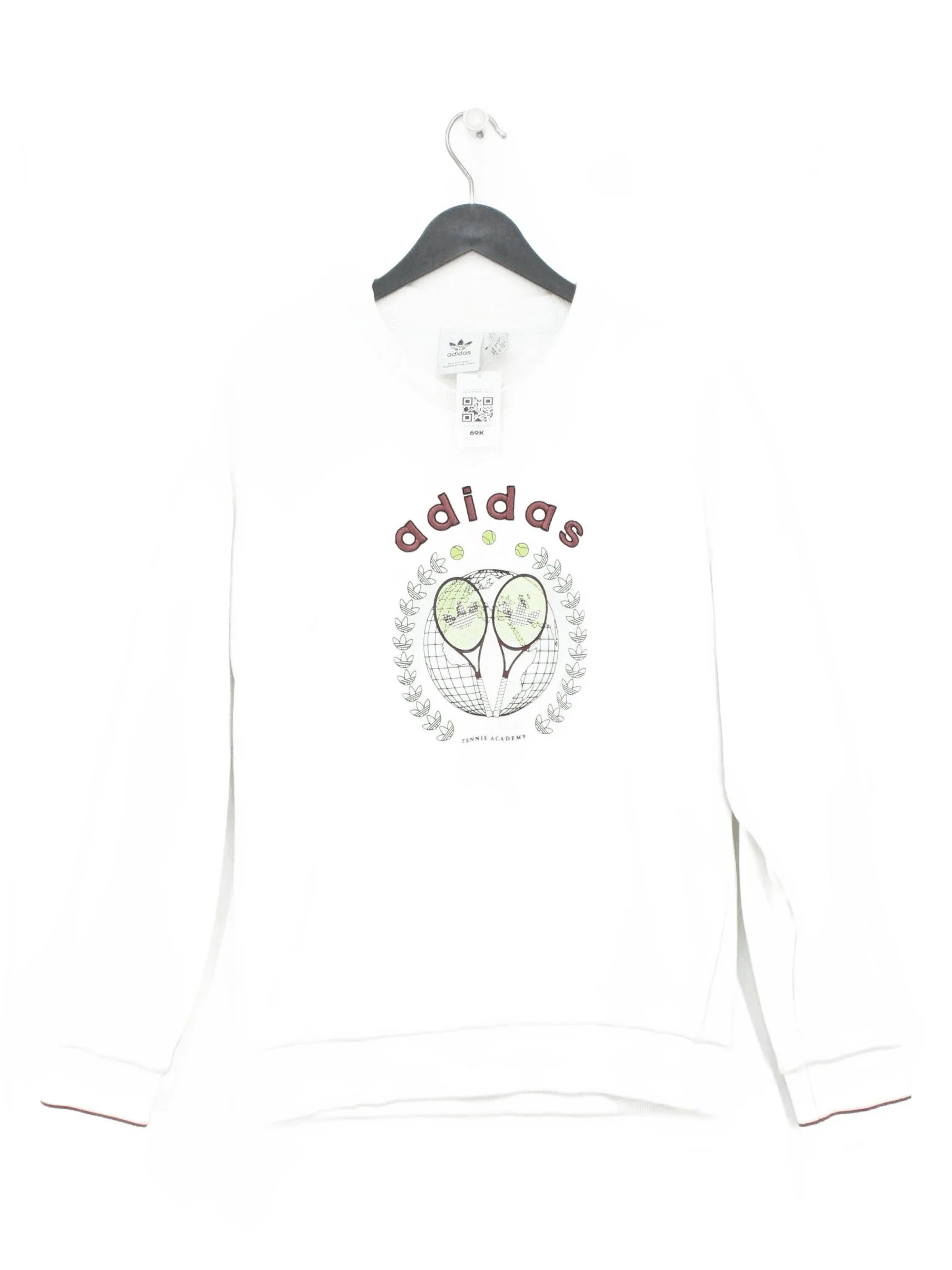 Adidas Men's Hoodie L White Graphic 100% Cotton Pullover