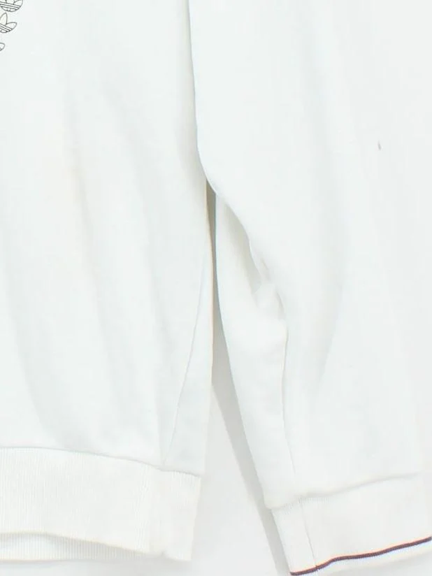 Adidas Men's Hoodie L White Graphic 100% Cotton Pullover - Image 4