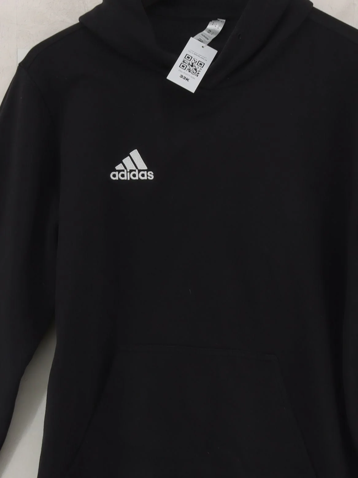 Adidas Men's Hoodie M Black Cotton with Polyester Pullover - Image 3