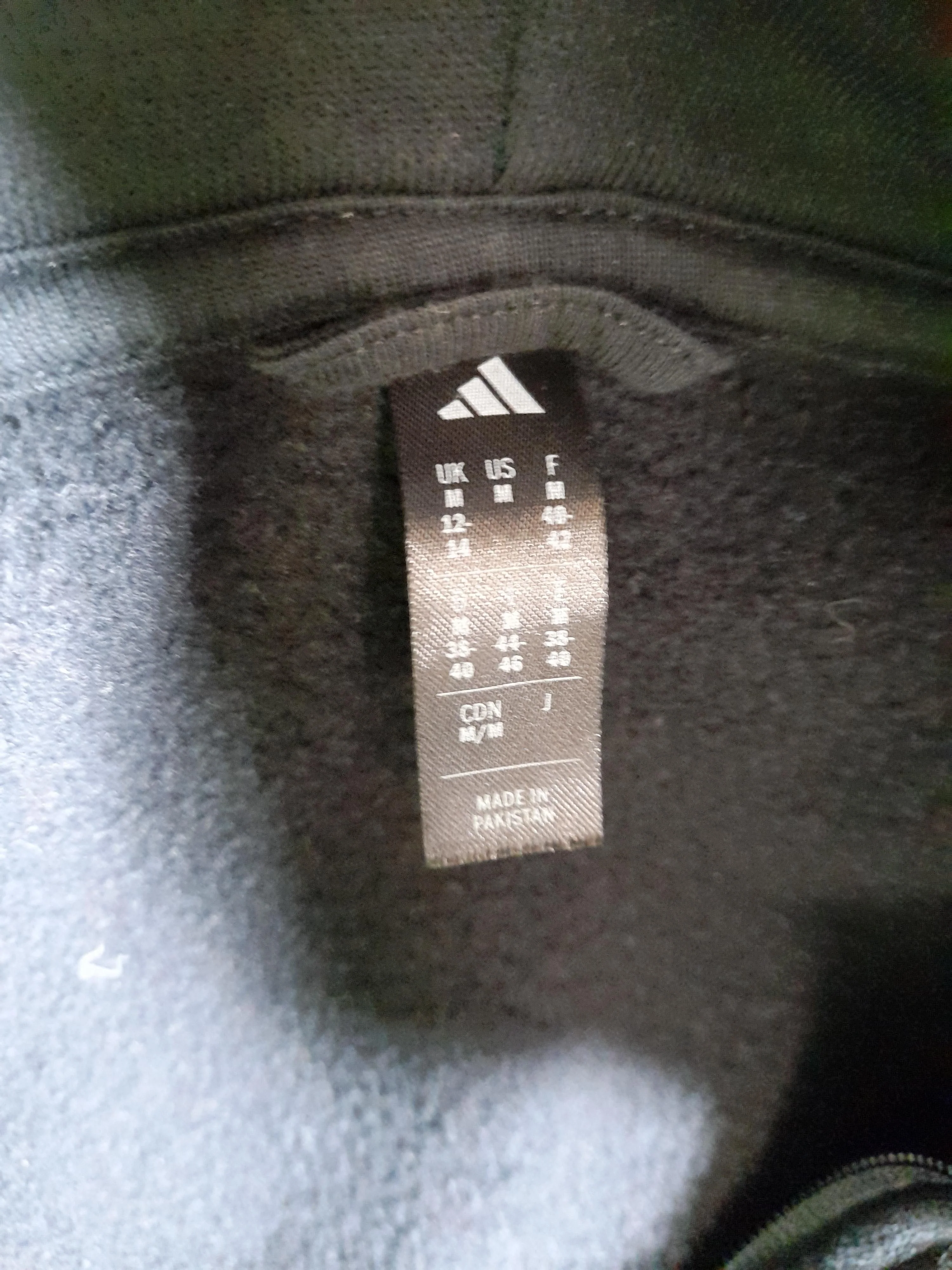 Adidas Men's Hoodie M Black Cotton with Polyester Pullover - Image 5