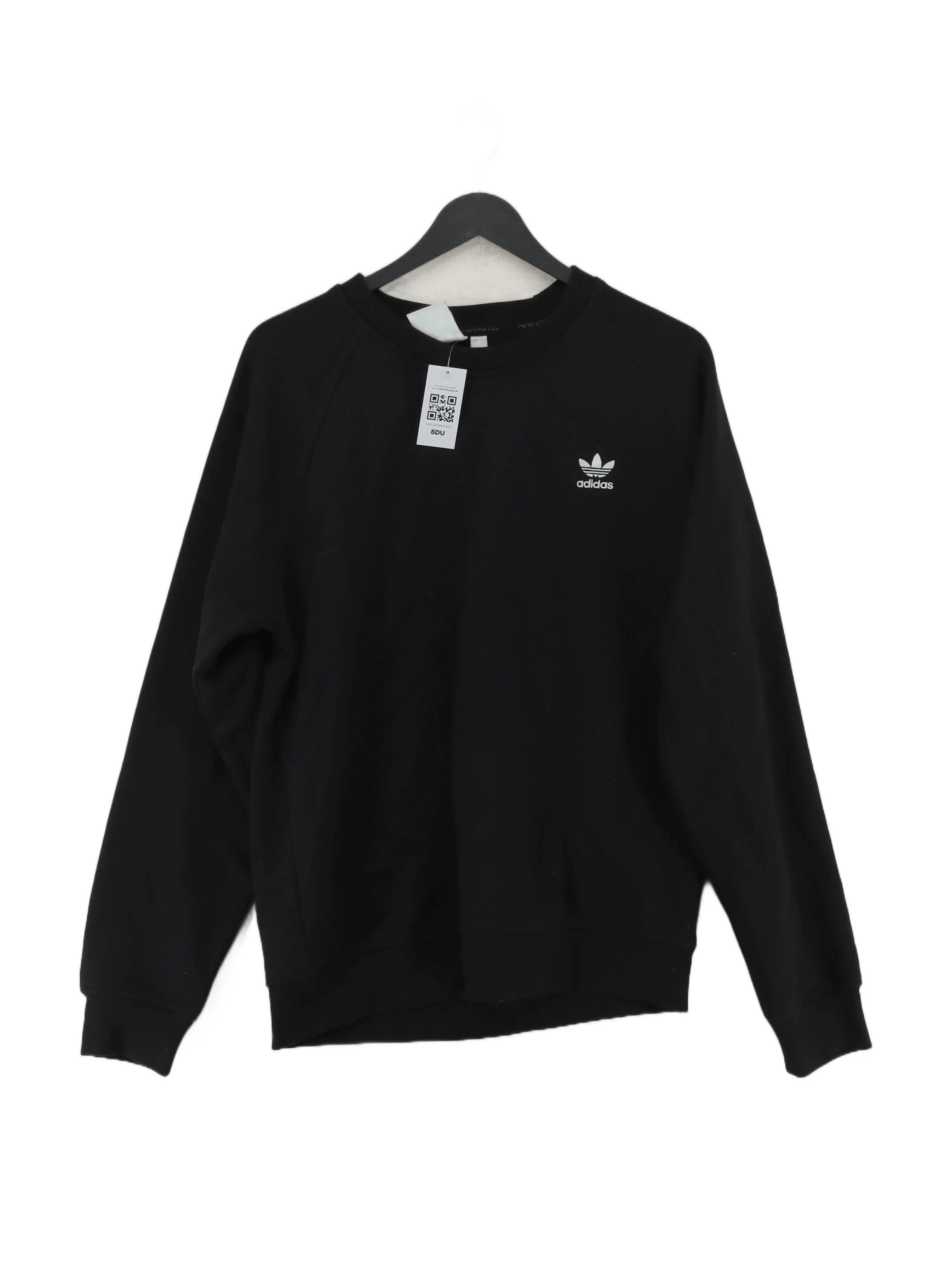 Adidas Men's Hoodie M Black Cotton with Polyester Pullover New with tags