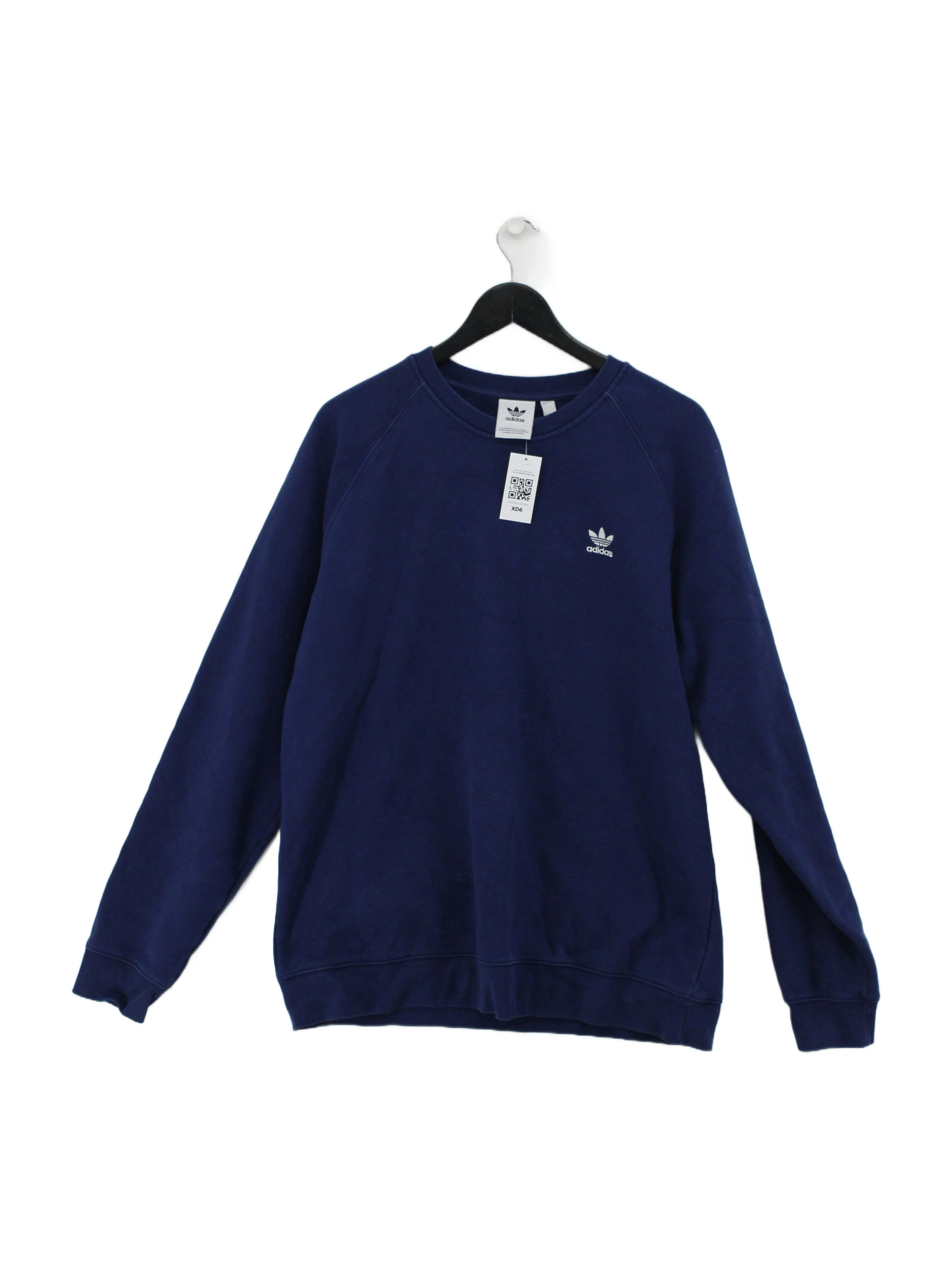 Adidas Men's Hoodie M Blue Cotton with Polyester, Elastane Pullover