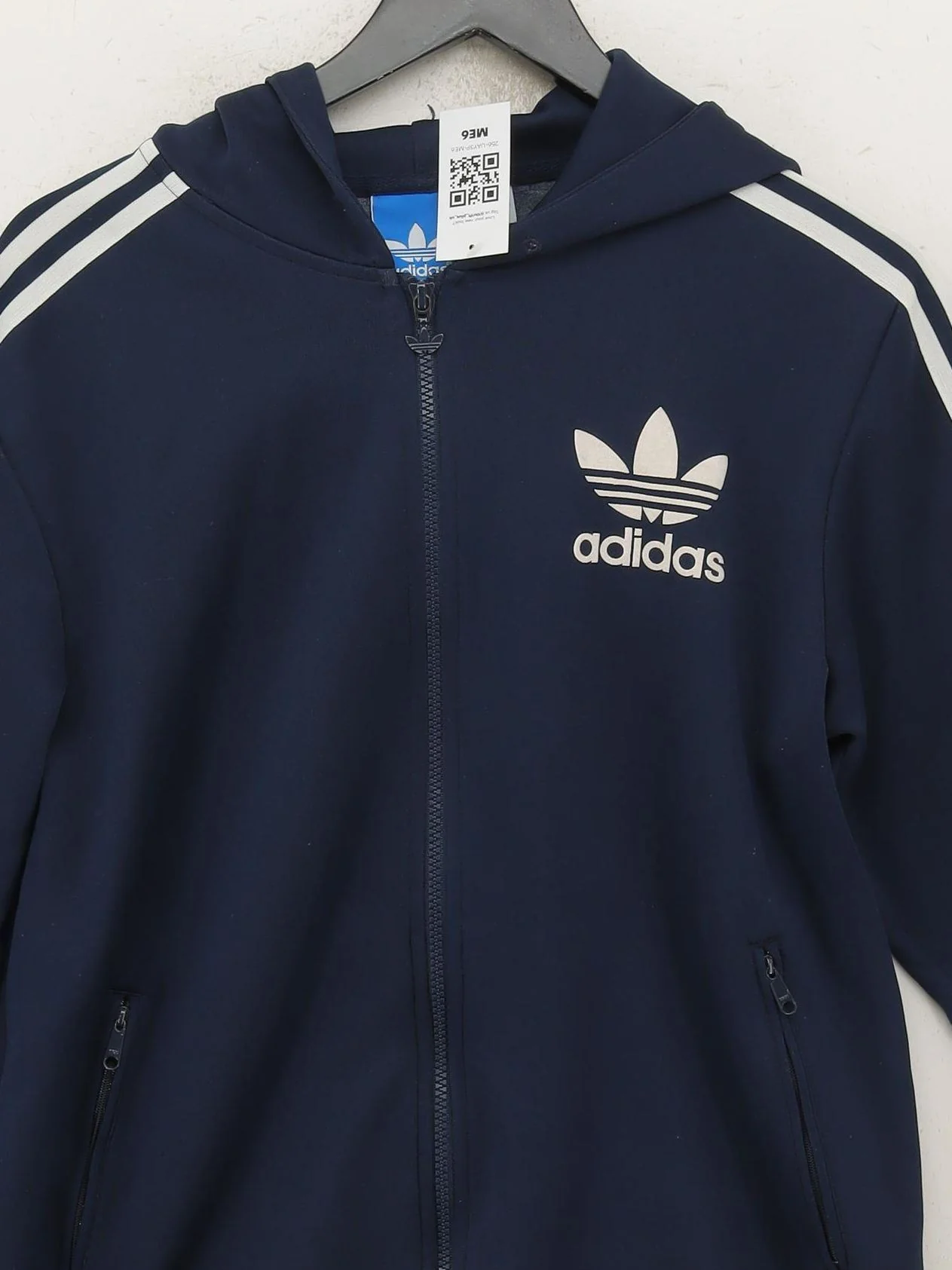 Adidas Men's Hoodie M Blue Polyester with Cotton Pullover - Image 3