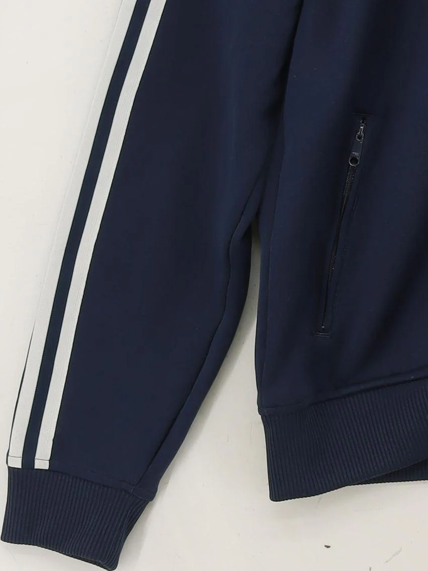 Adidas Men's Hoodie M Blue Polyester with Cotton Pullover - Image 4