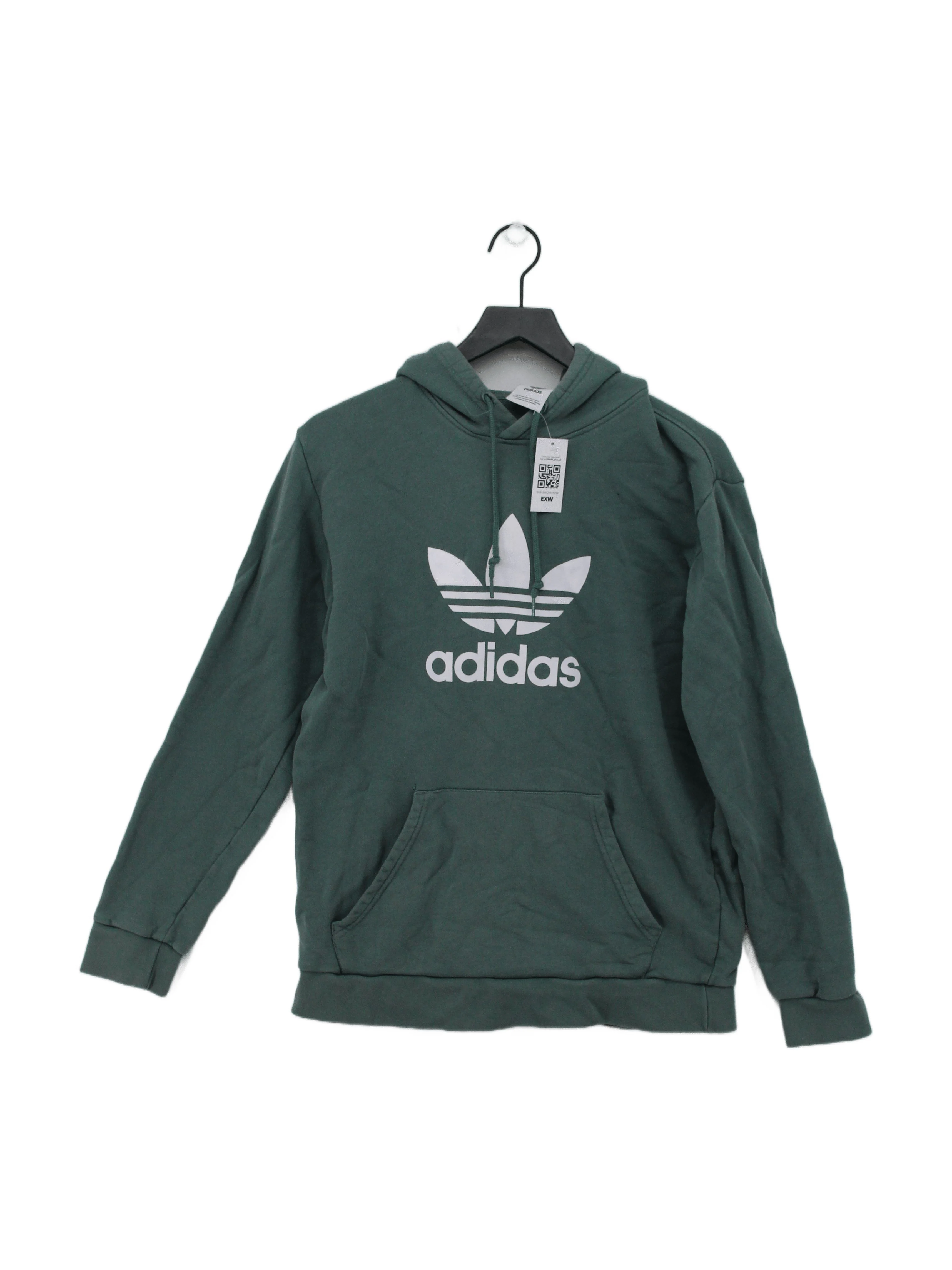 Adidas Men's Hoodie M Green Graphic Cotton with Elastane Pullover