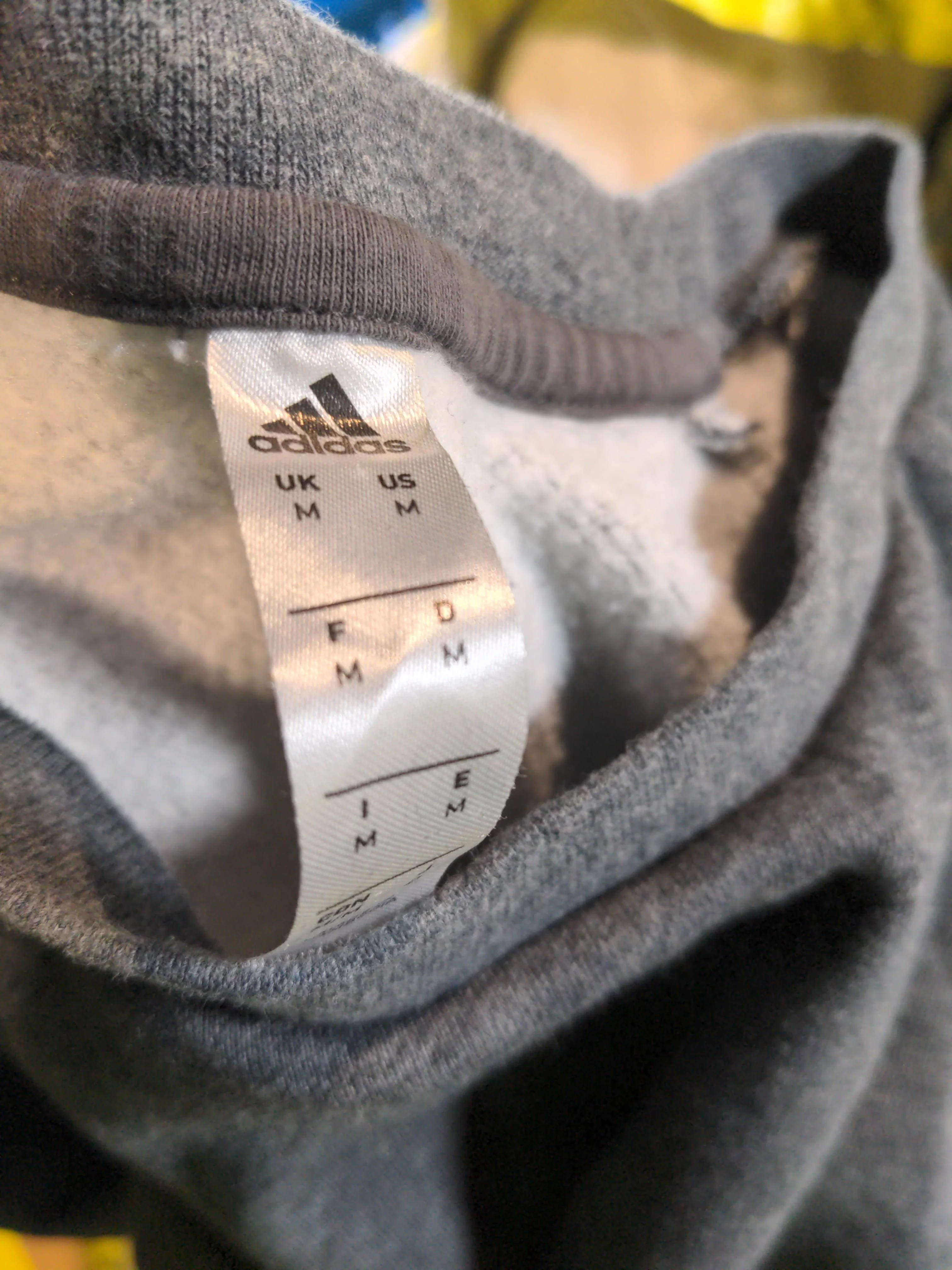 Adidas Men's Hoodie M Grey Cotton with Polyester Pullover - Image 5