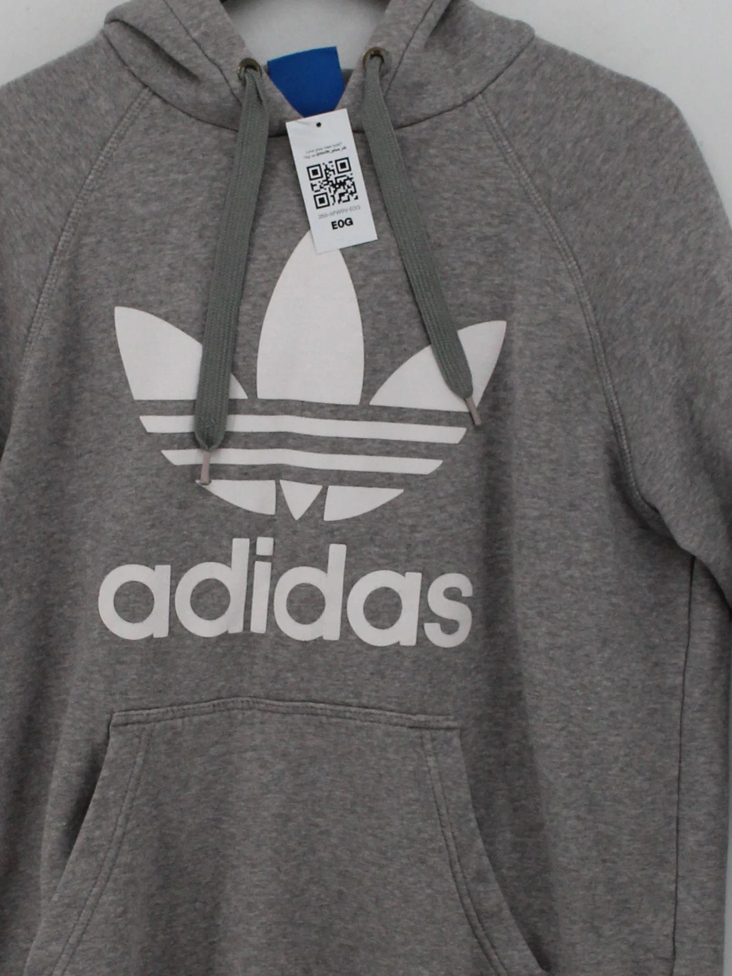 Adidas Men's Hoodie M Grey Graphic Cotton with Polyester, Spandex Pullover - Image 3