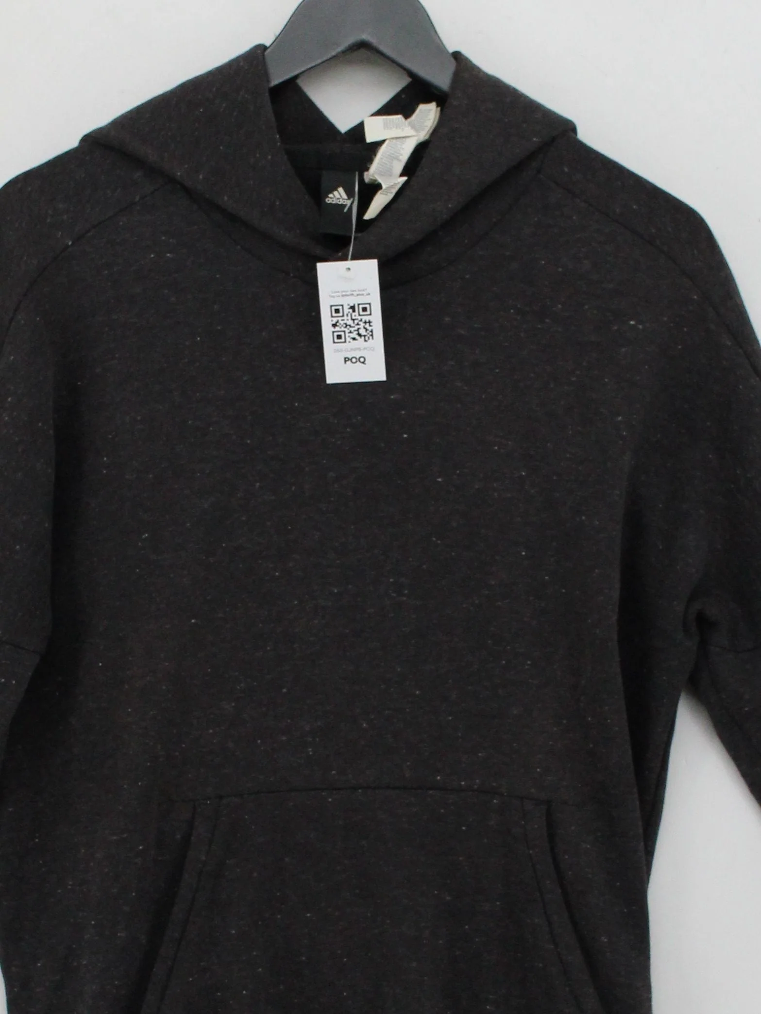 Adidas Men's Hoodie M Grey Polyester with Cotton, Viscose Pullover - Image 3