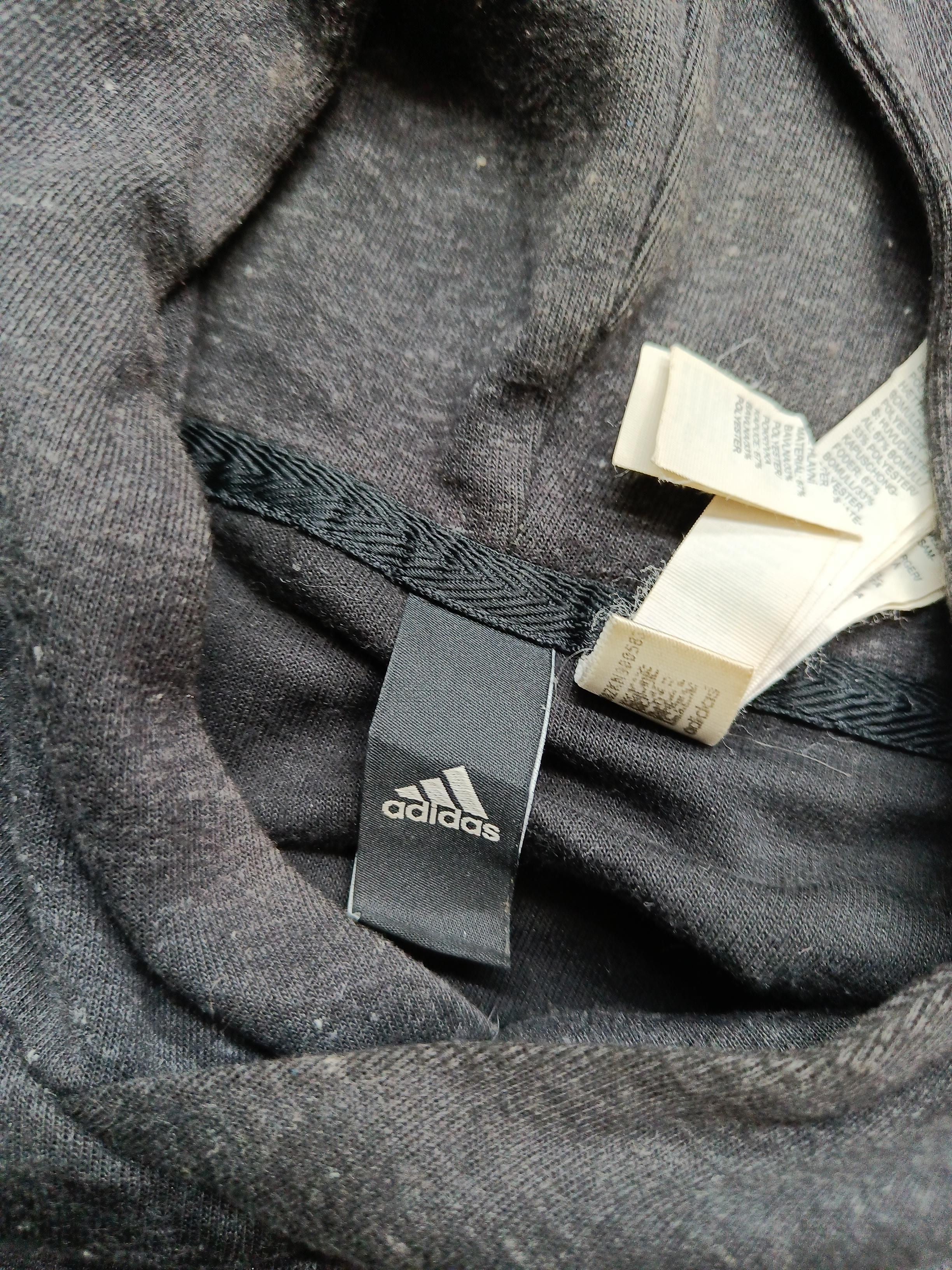 Adidas Men's Hoodie M Grey Polyester with Cotton, Viscose Pullover - Image 5