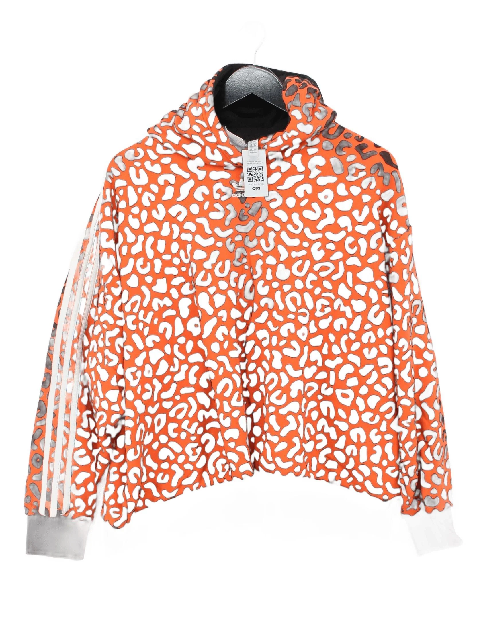Adidas Men's Hoodie M Orange Animal Print 100% Cotton Pullover