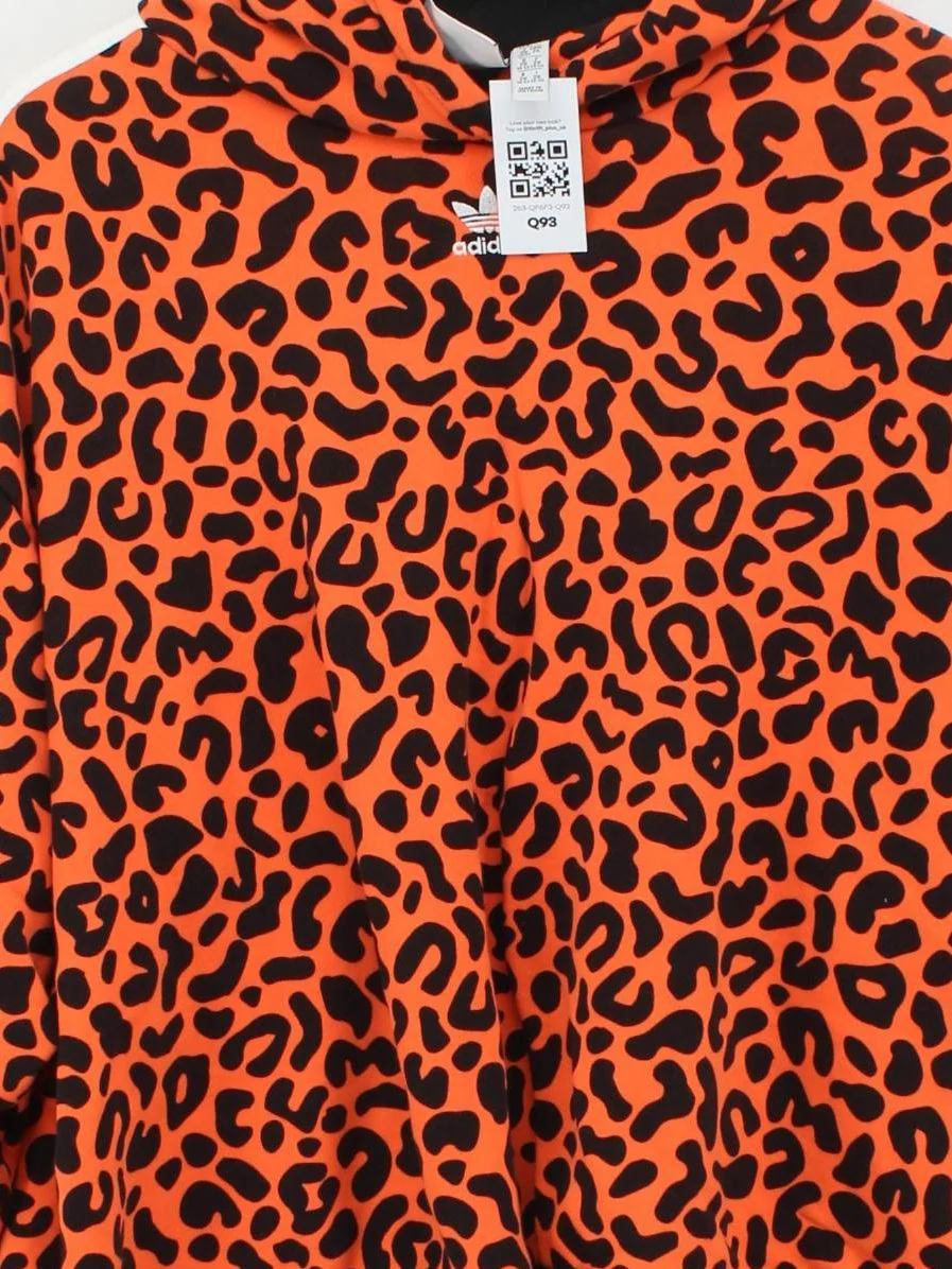Adidas Men's Hoodie M Orange Animal Print 100% Cotton Pullover - Image 3