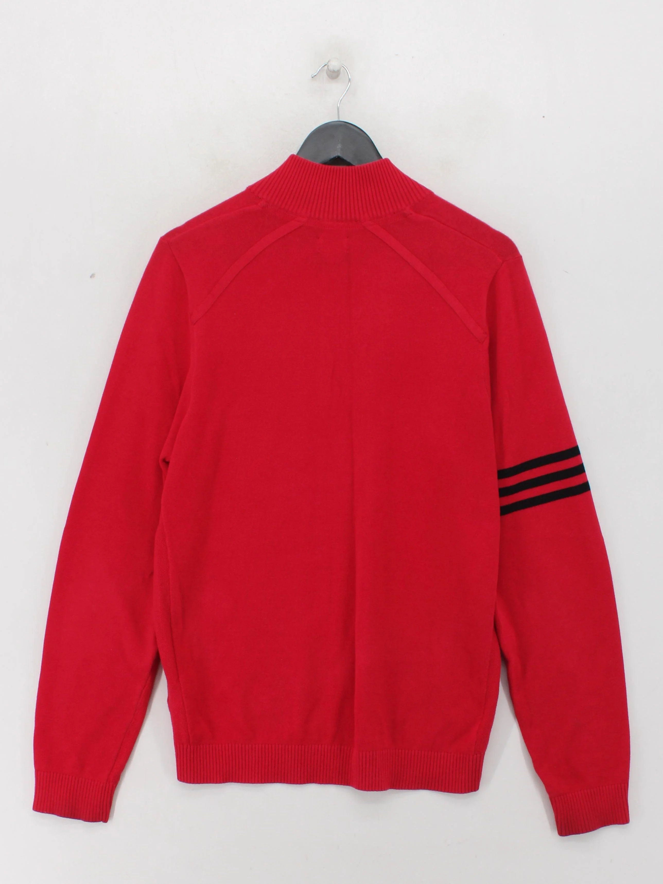 Adidas Men's Hoodie M Red Cotton with Nylon, Elastane Pullover - Image 2