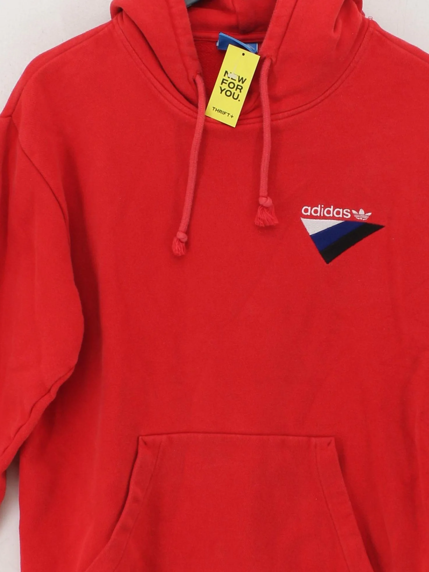 Adidas Men's Hoodie M Red Cotton with Polyester Pullover - Image 3