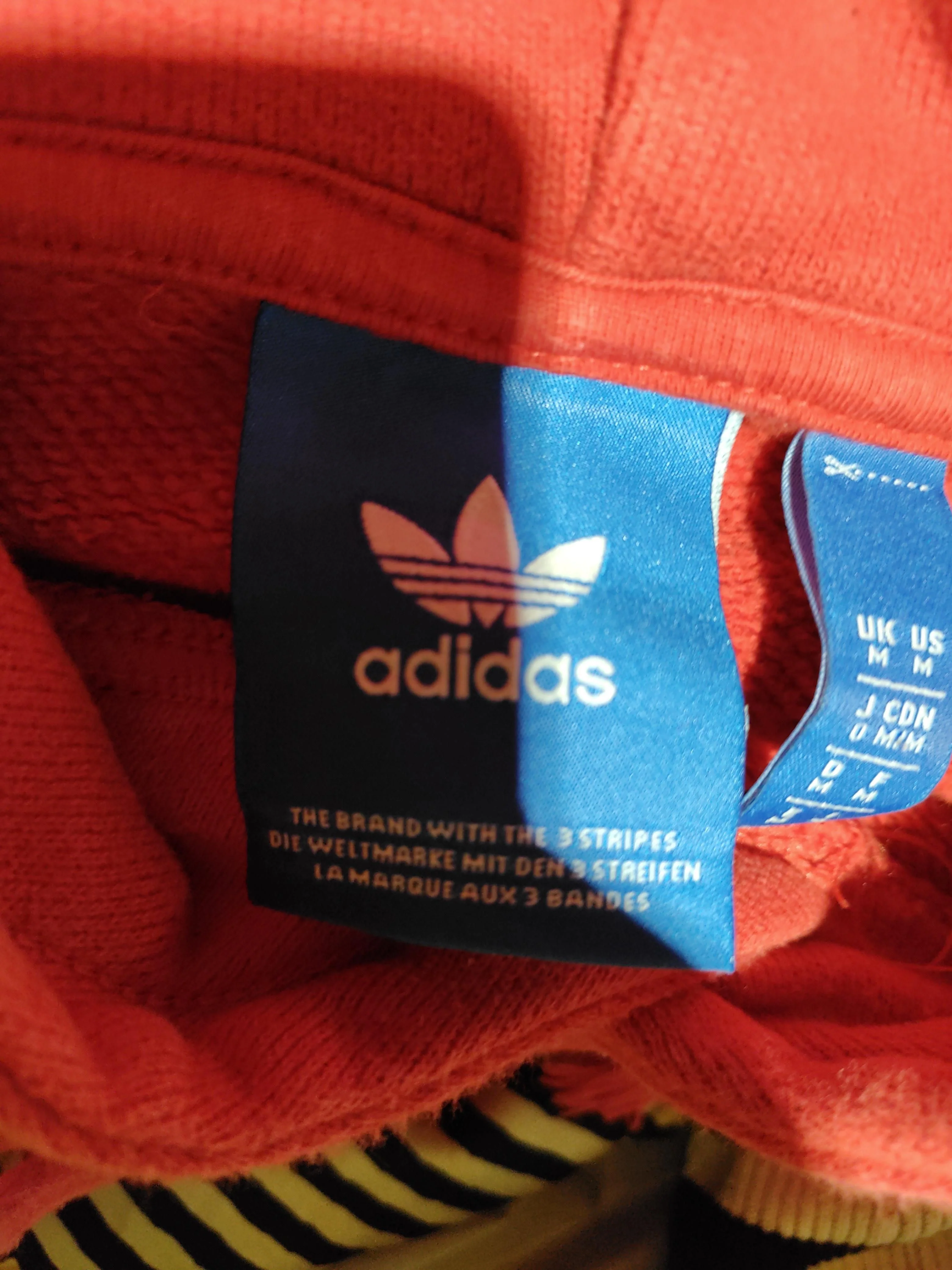 Adidas Men's Hoodie M Red Cotton with Polyester Pullover - Image 5