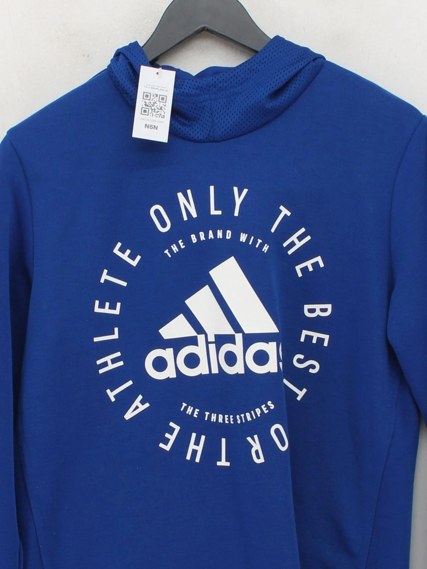 Adidas Men's Hoodie S Blue Graphic 100% Cotton Pullover - Image 3