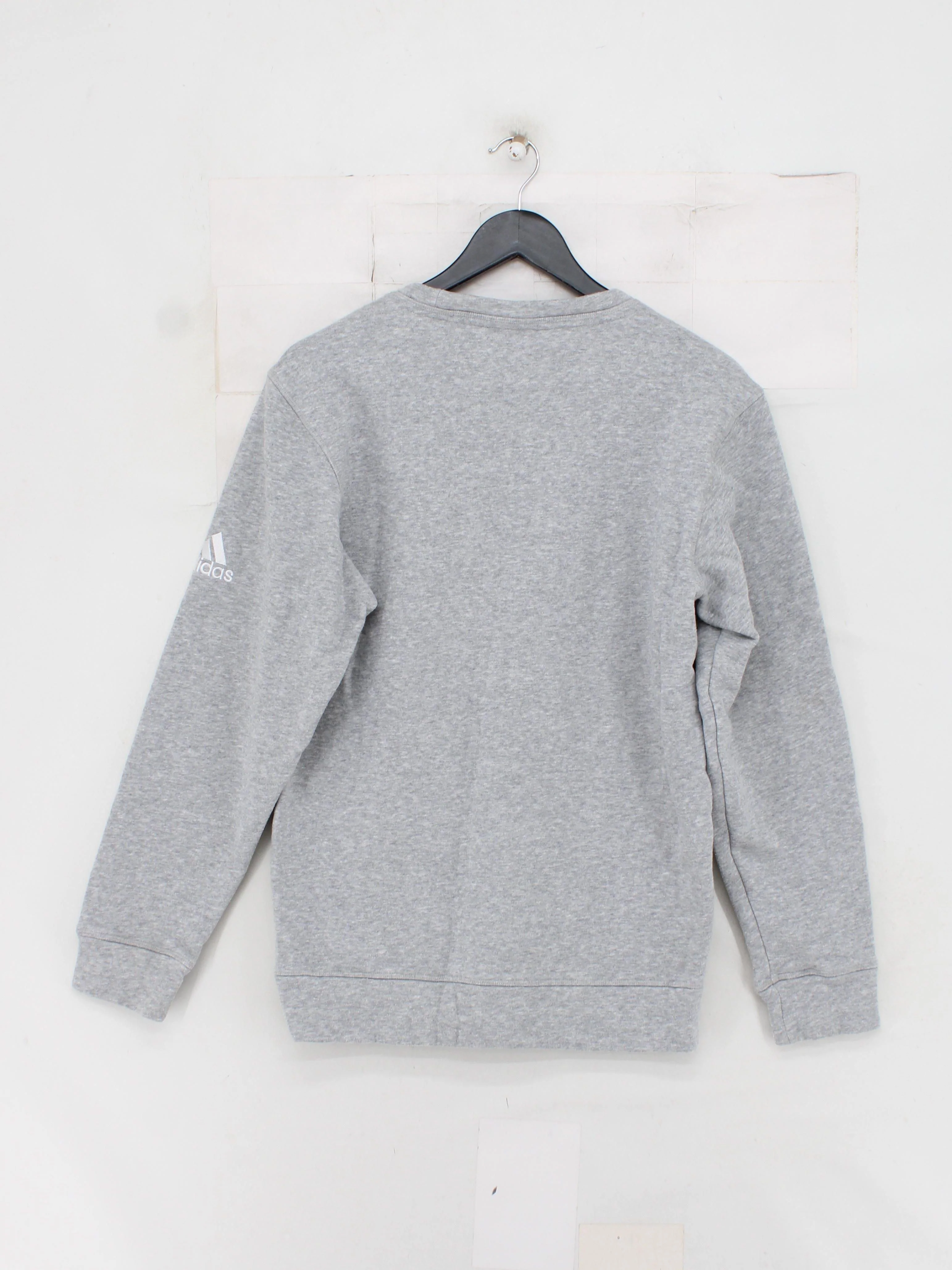 Adidas Men's Hoodie S Grey Graphic 100% Cotton Pullover - Image 2