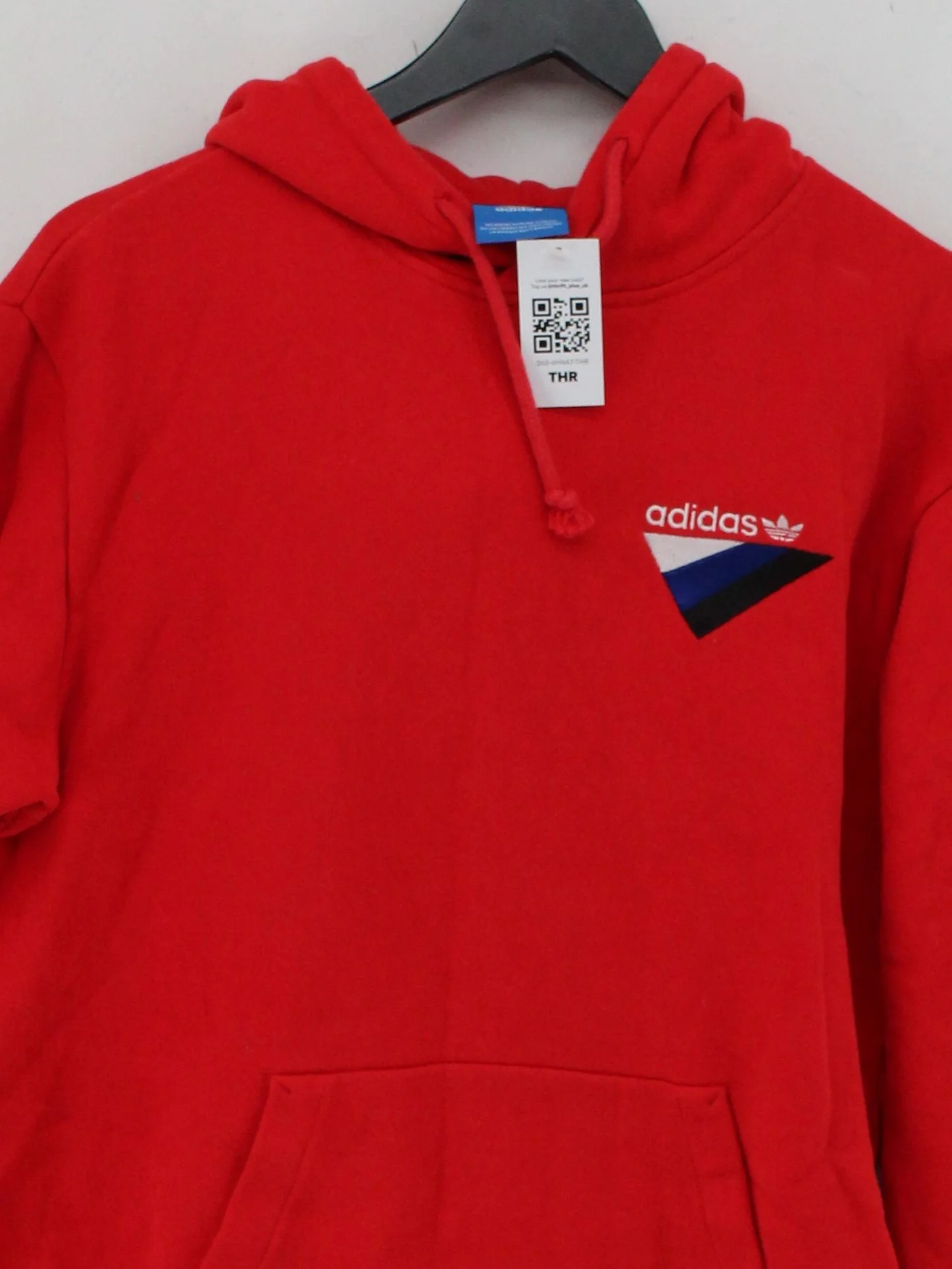 Adidas Men's Hoodie S Red Cotton with Elastane Pullover - Image 3