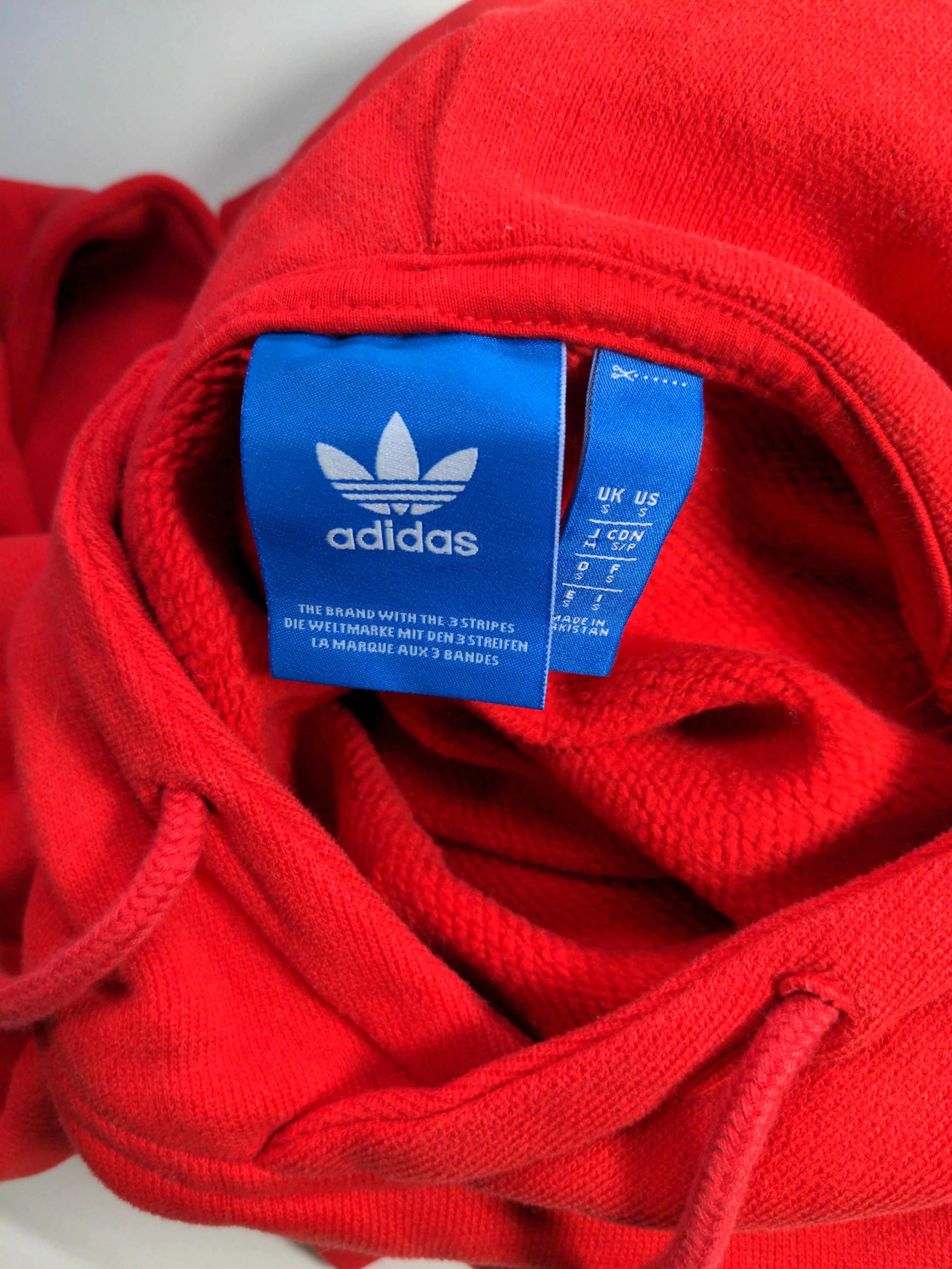 Adidas Men's Hoodie S Red Cotton with Elastane Pullover - Image 5