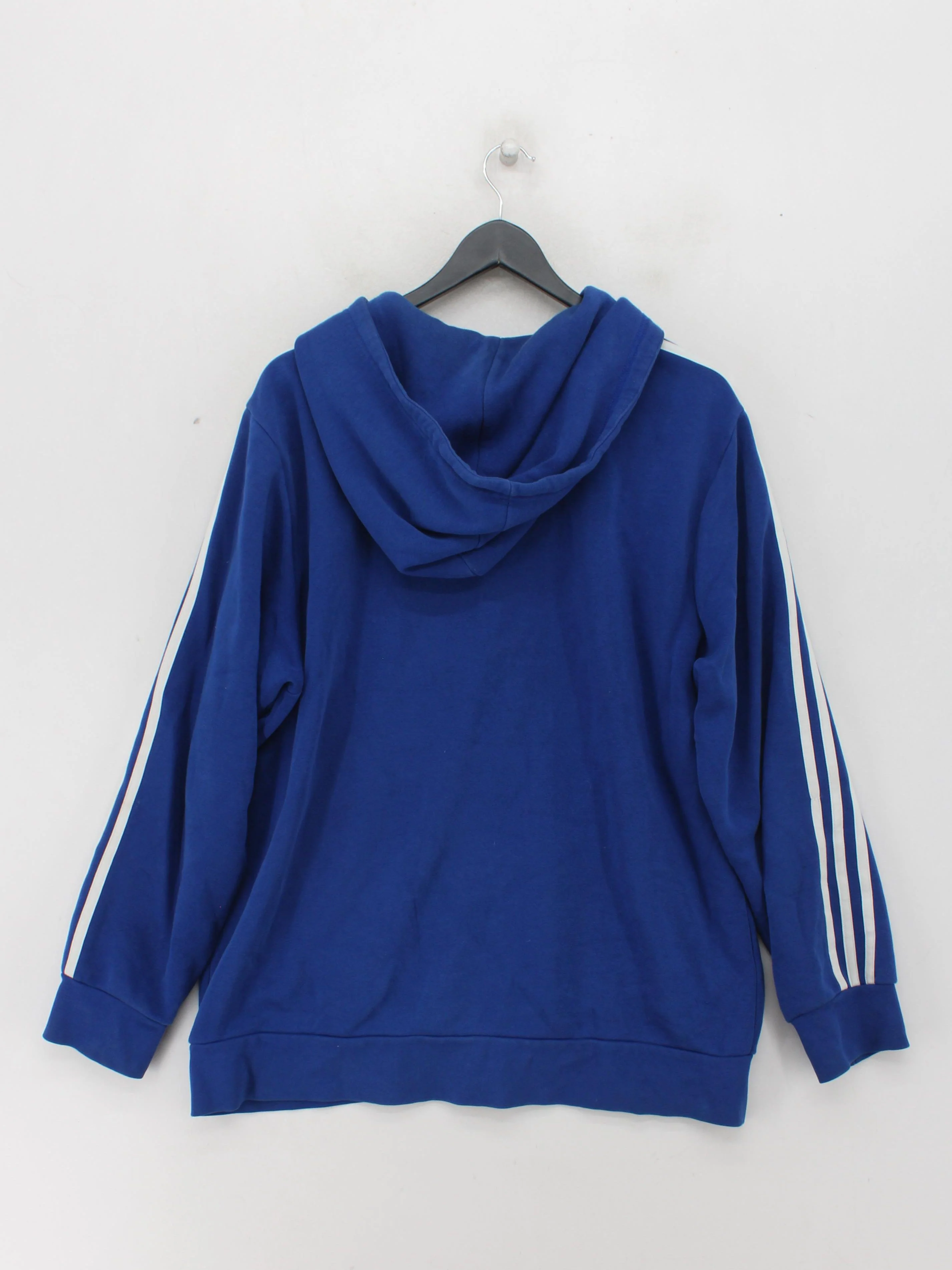 Adidas Men's Hoodie XL Blue Striped 100% Cotton Pullover - Image 2