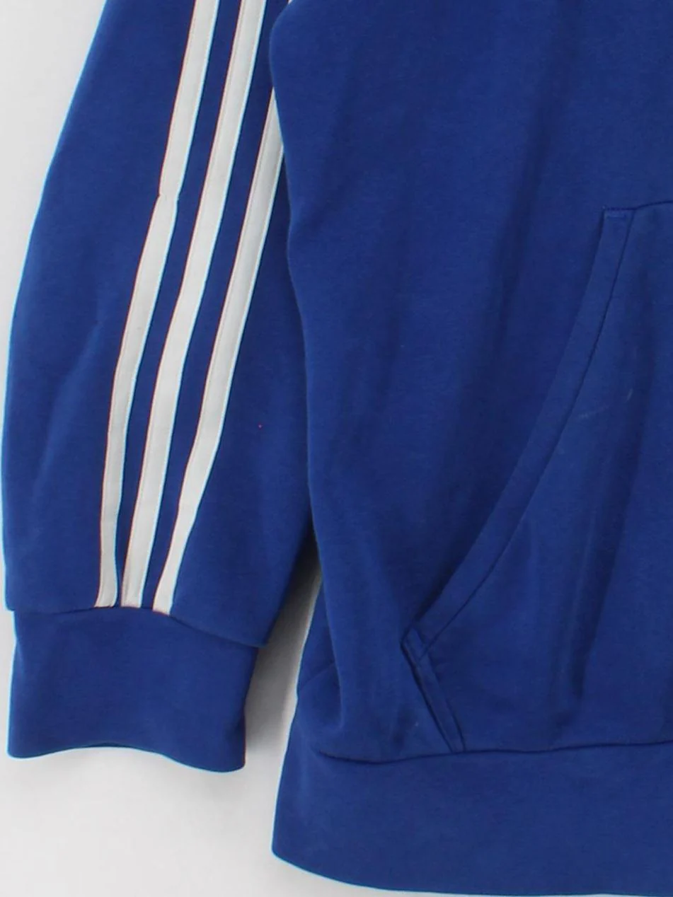 Adidas Men's Hoodie XL Blue Striped 100% Cotton Pullover - Image 4