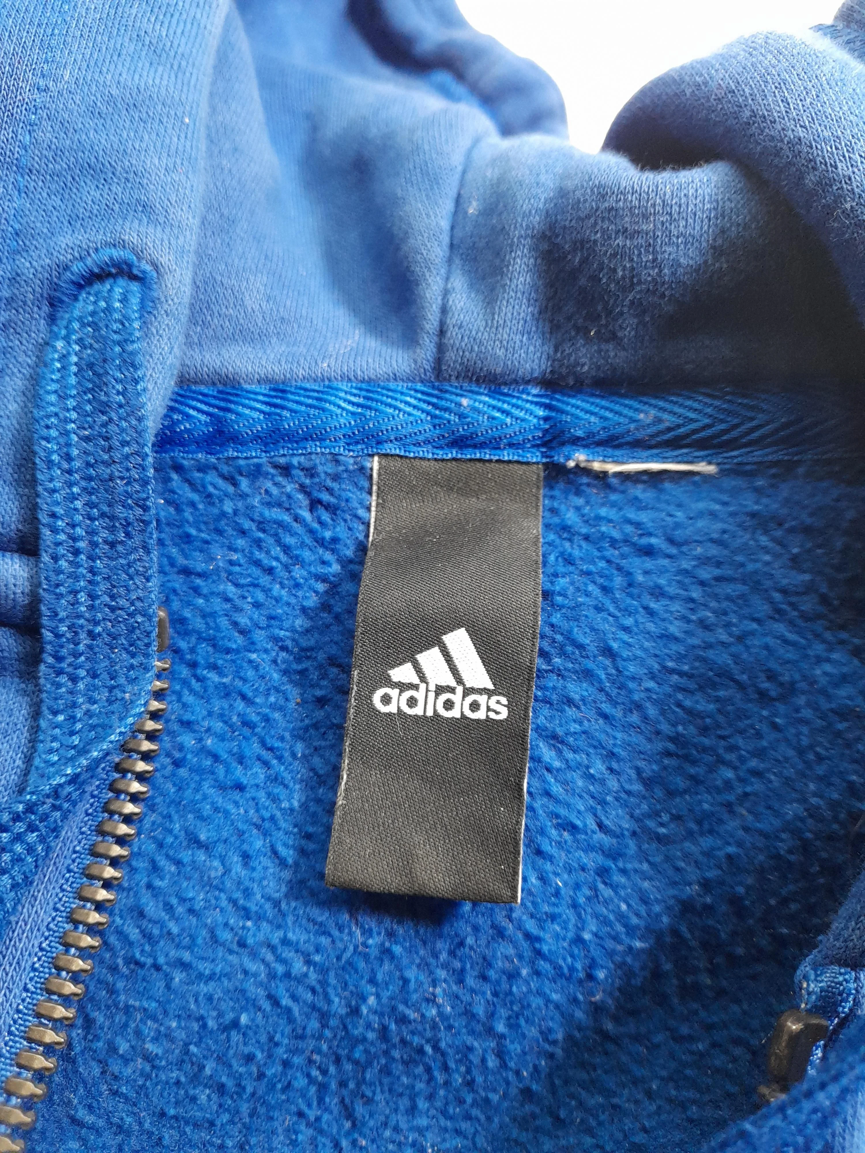 Adidas Men's Hoodie XL Blue Striped 100% Cotton Pullover - Image 6