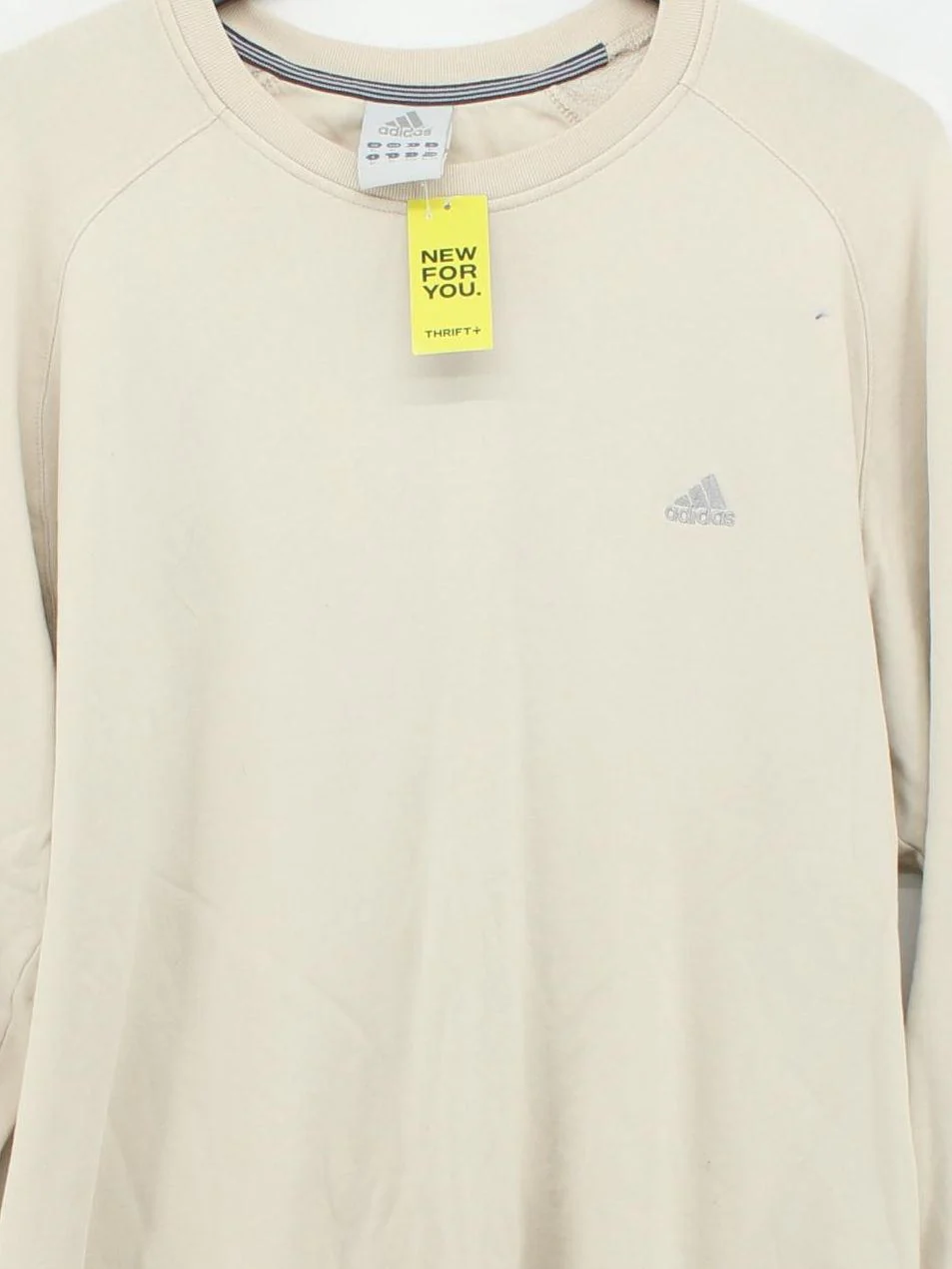 Adidas Men's Hoodie XL Cream 100% Cotton Pullover - Image 3