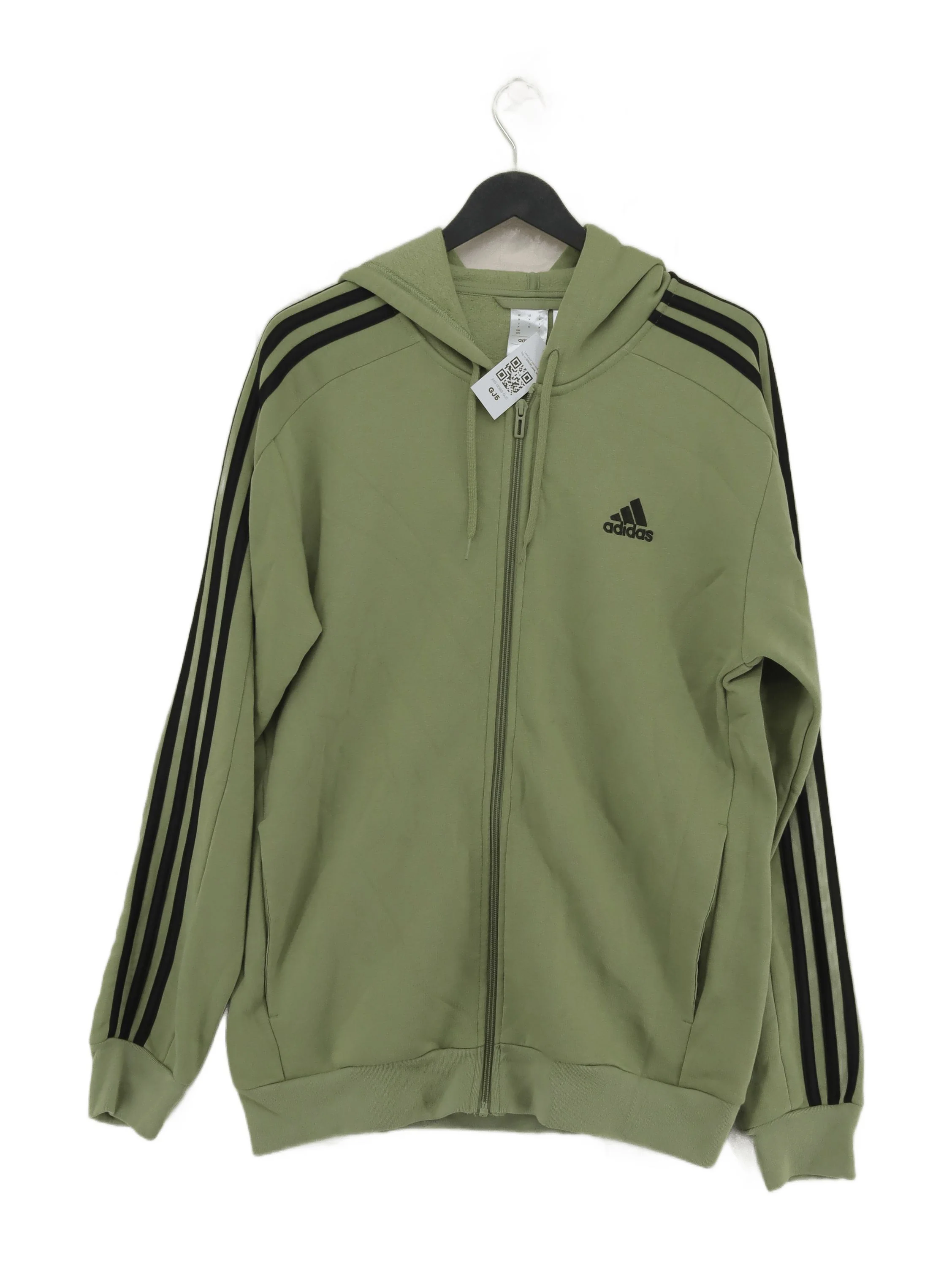 Adidas Men's Hoodie XL Green Cotton with Polyester Pullover