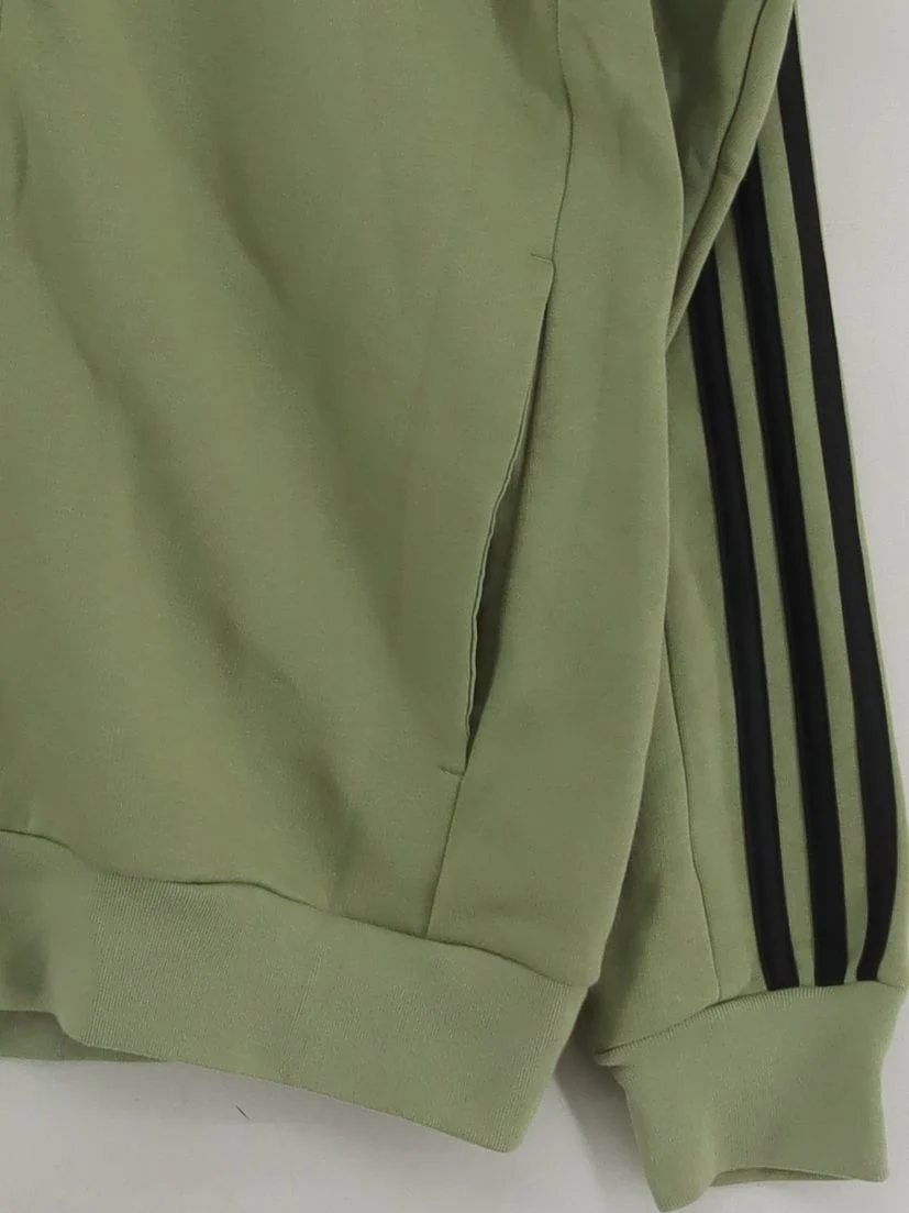 Adidas Men's Hoodie XL Green Cotton with Polyester Pullover - Image 4