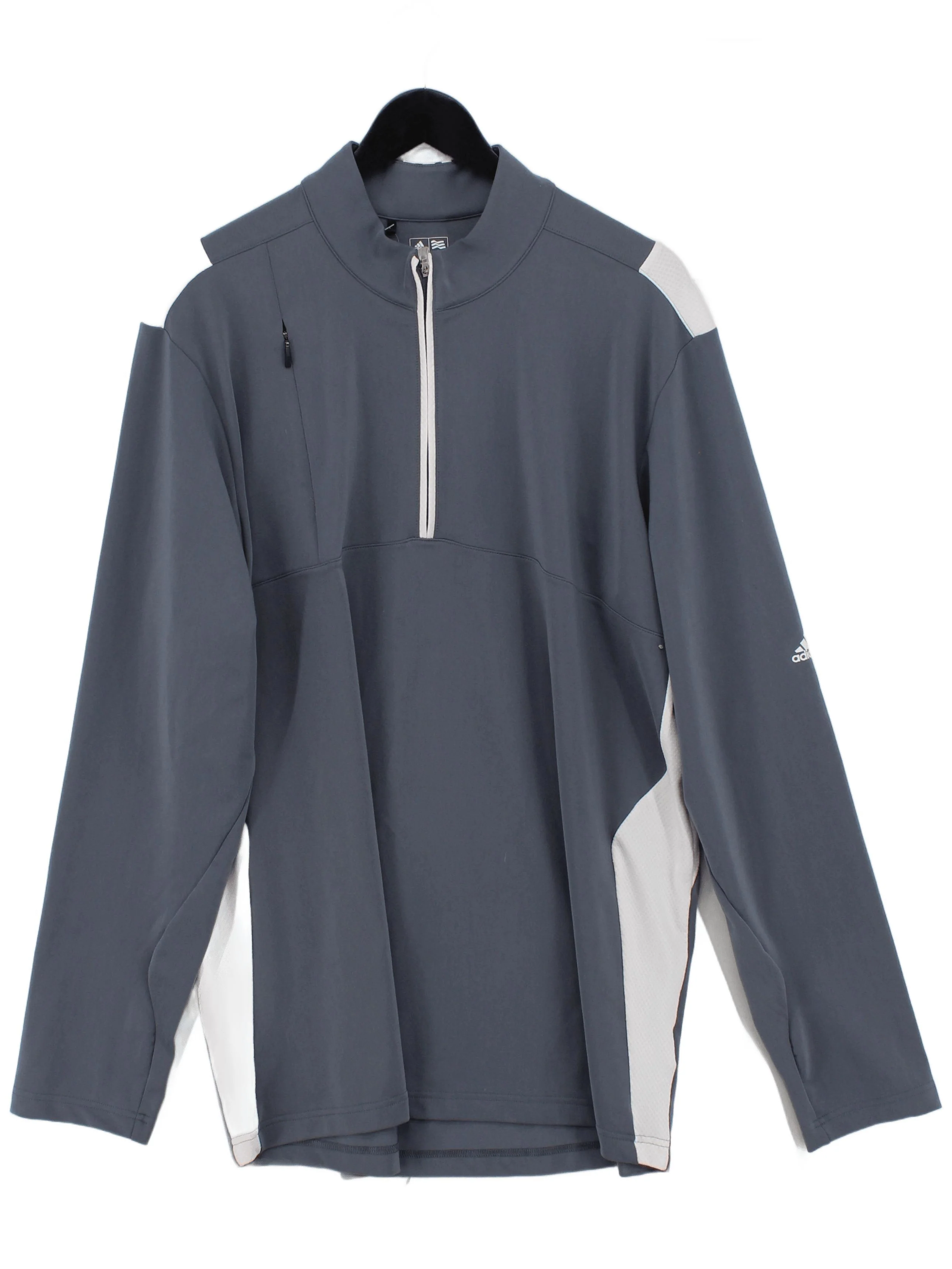 Adidas Men's Hoodie XXL Grey Polyester with Elastane Pullover