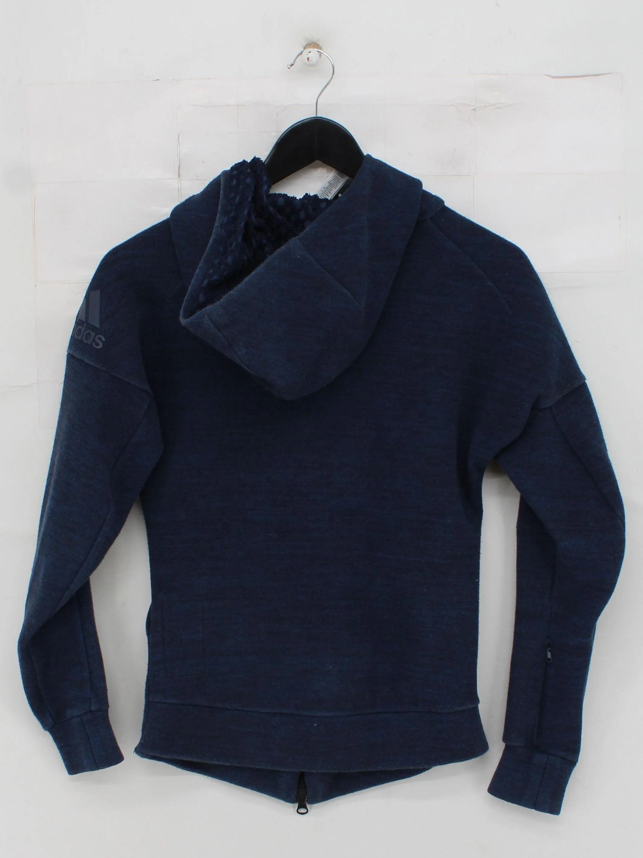 Adidas Men's Hoodie XXS Blue Cotton with Polyester, Elastane Pullover - Image 2