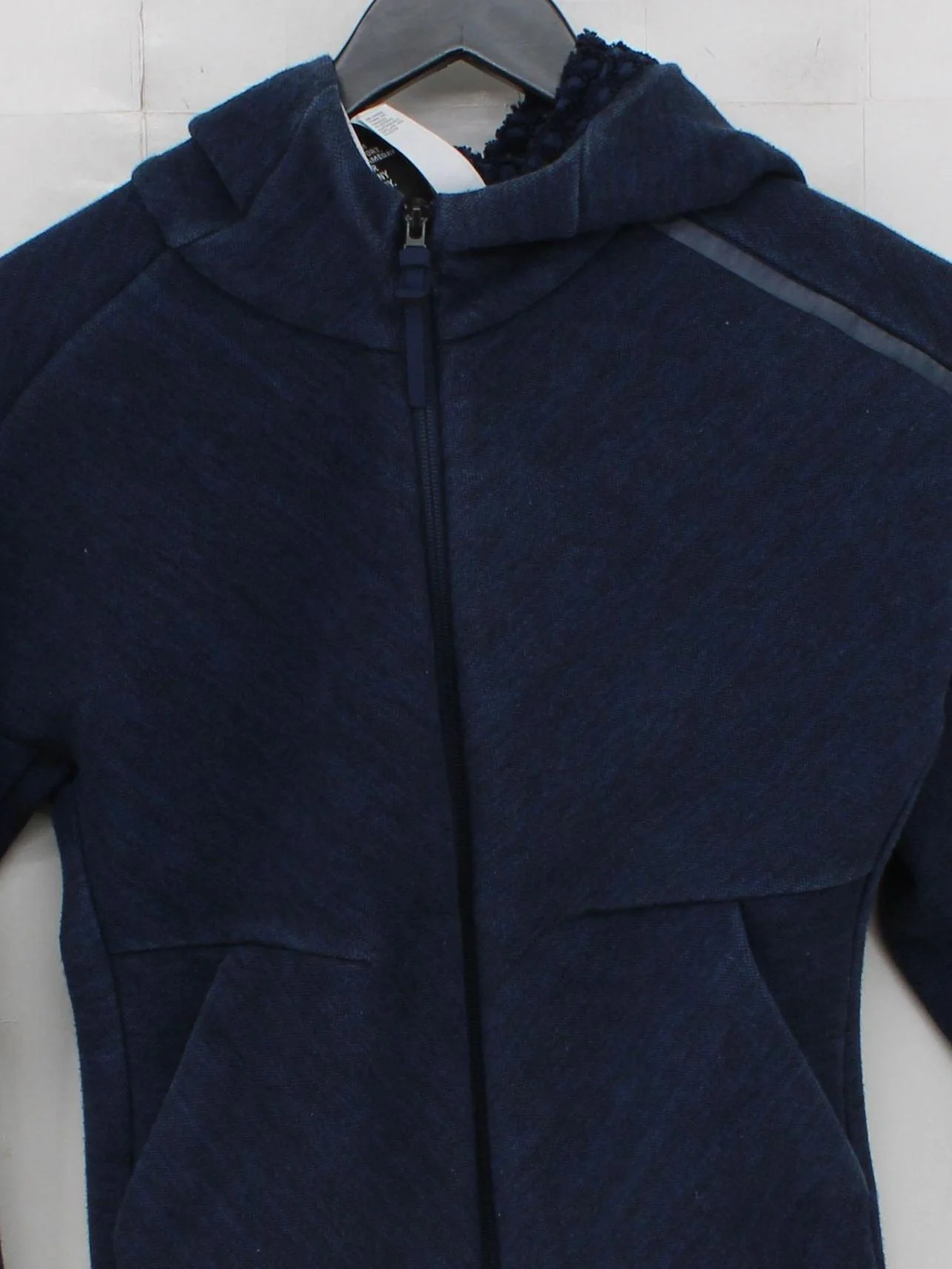 Adidas Men's Hoodie XXS Blue Cotton with Polyester, Elastane Pullover - Image 3