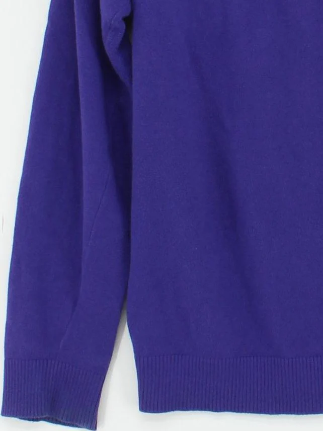 Adidas Men's Jumper M Purple Cotton with Nylon, Elastane Mock Neck Pullover - Image 4