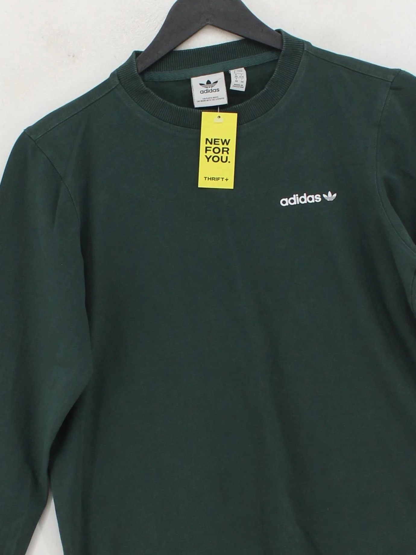 Adidas Men's Jumper S Green 100% Cotton Crew Neck Pullover - Image 3