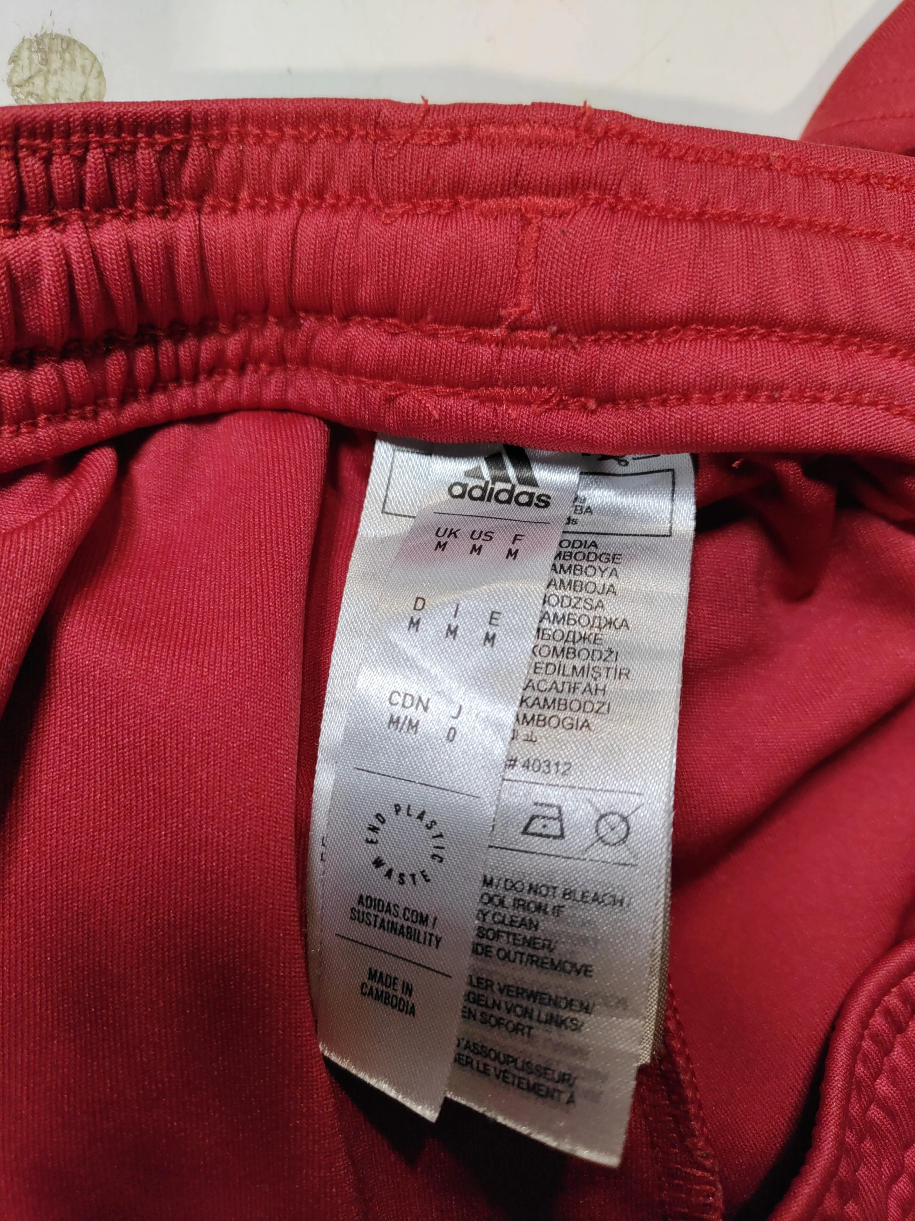 Adidas Men's Shorts M Red 100% Polyester Sweat - Image 5