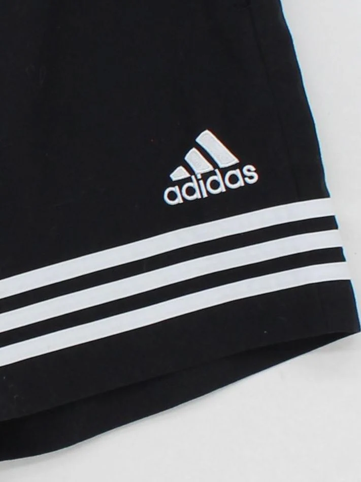 Adidas Men's Shorts S Black Striped 100% Polyester Sweat - Image 4