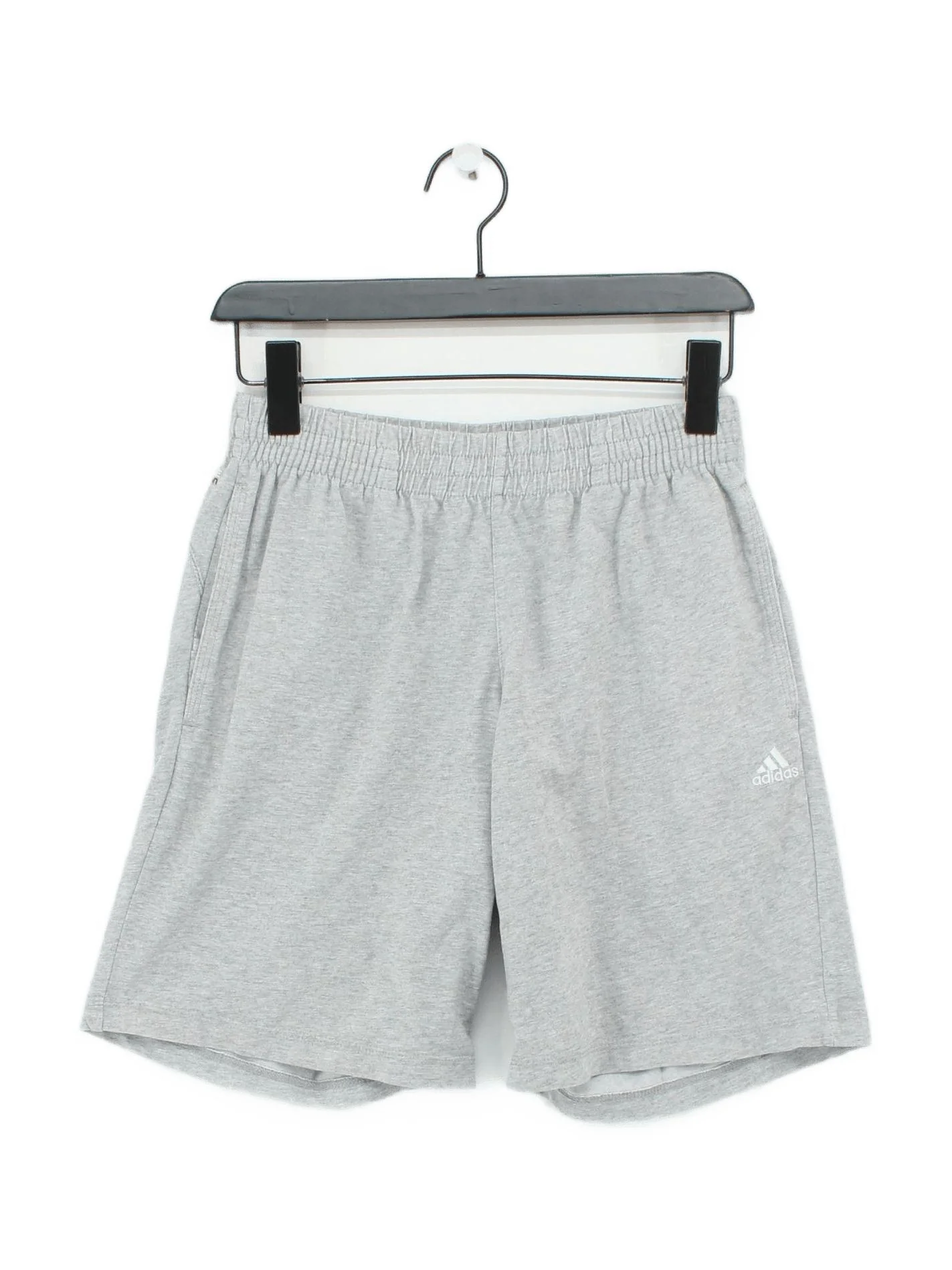 Adidas Men's Shorts S Grey Cotton with Polyester Sweat