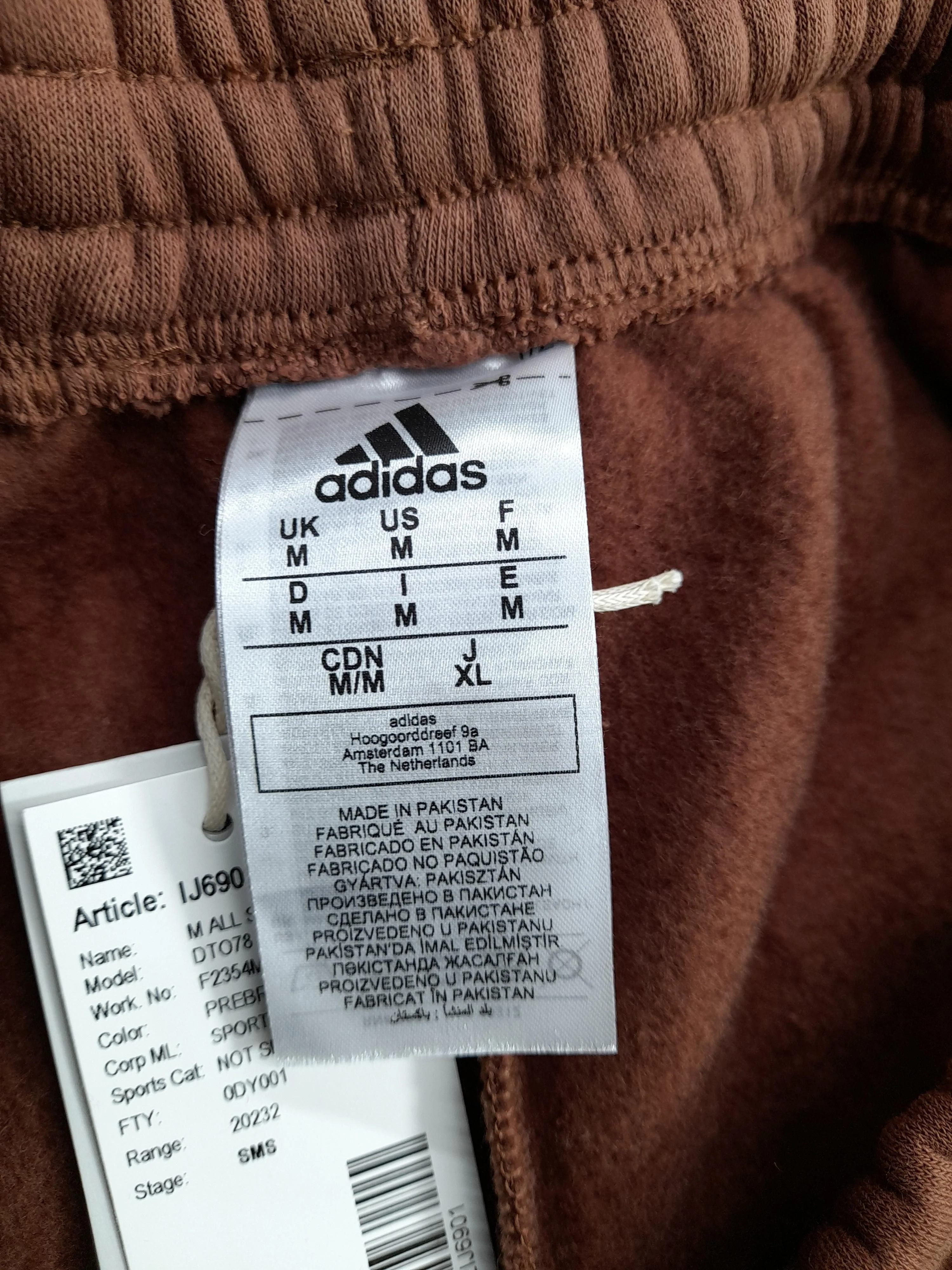 Adidas Men's Sports Bottoms M Brown Cotton with Polyester, Spandex Sweatpants - Image 5