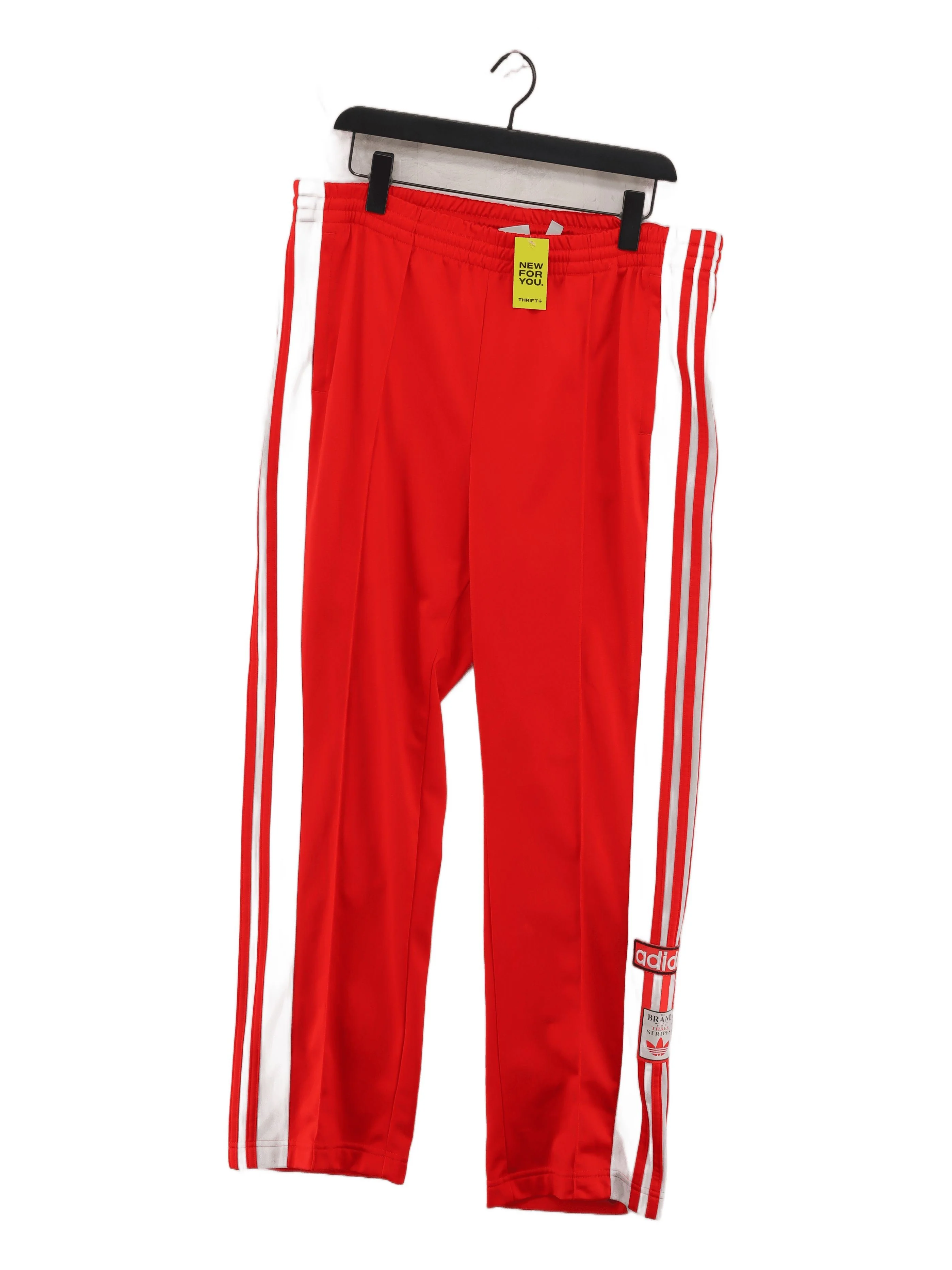 Adidas Men's Sports Bottoms XL Red Striped 100% Polyester Sweatpants