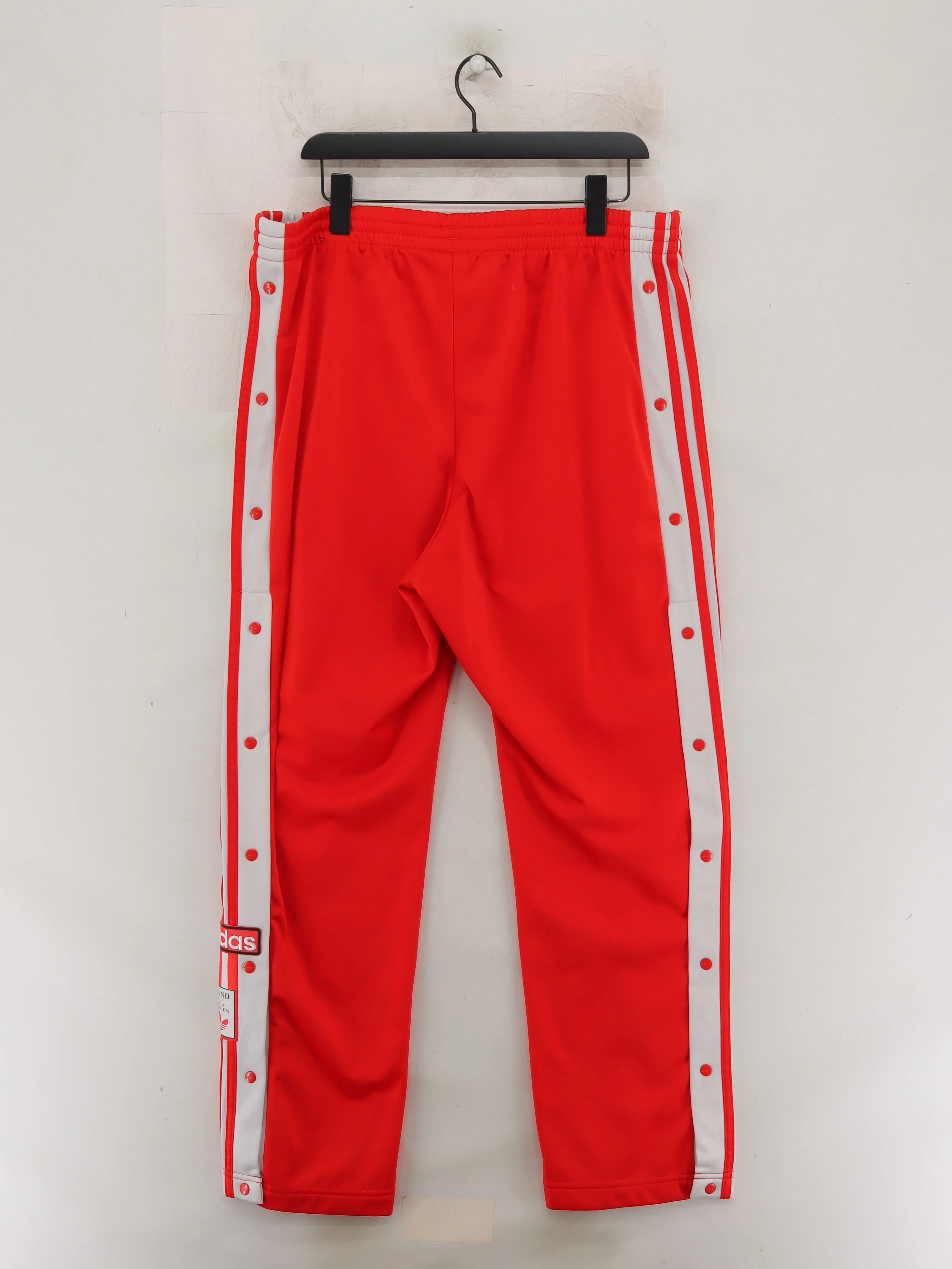 Adidas Men's Sports Bottoms XL Red Striped 100% Polyester Sweatpants - Image 2