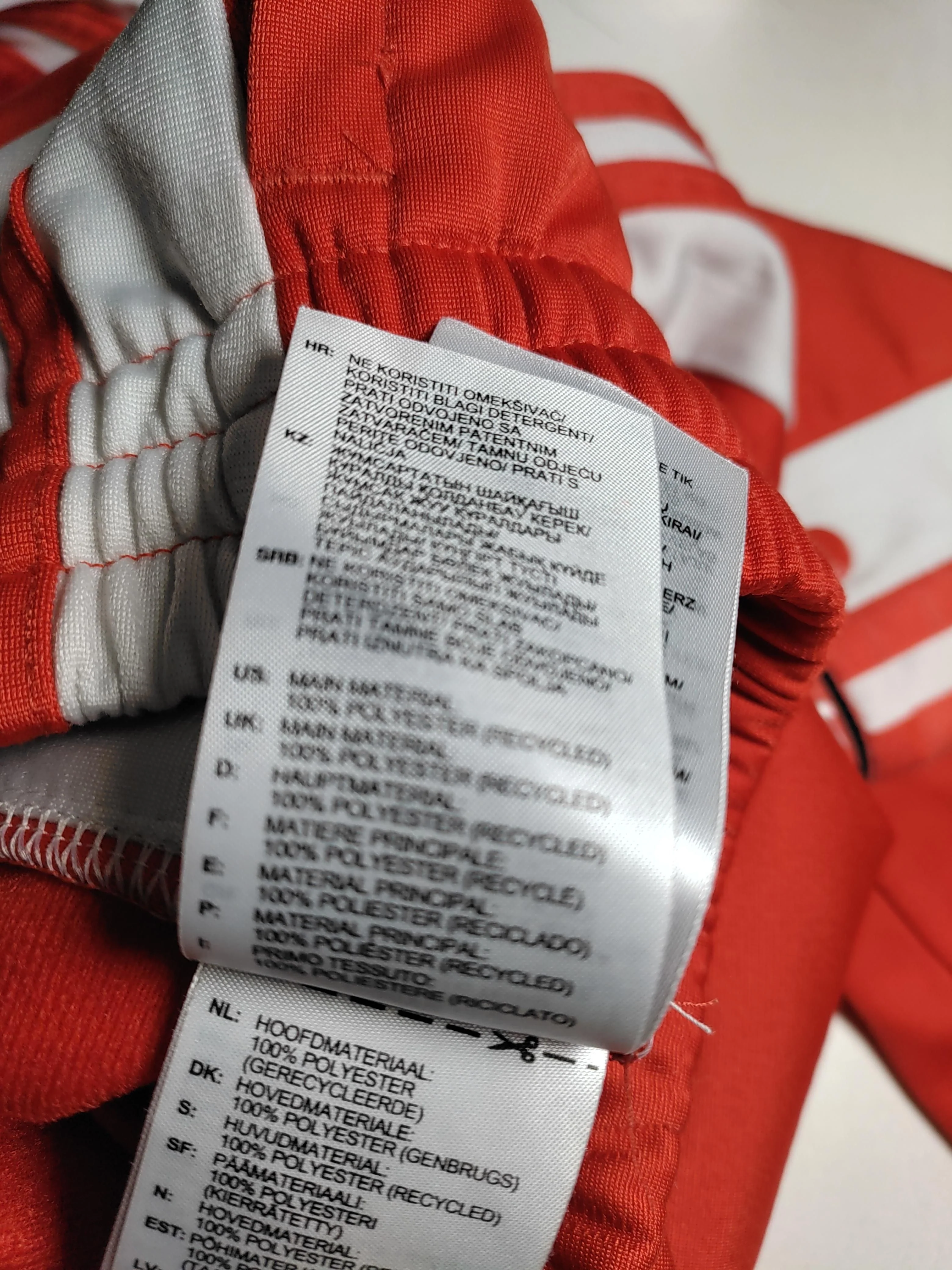 Adidas Men's Sports Bottoms XL Red Striped 100% Polyester Sweatpants - Image 7