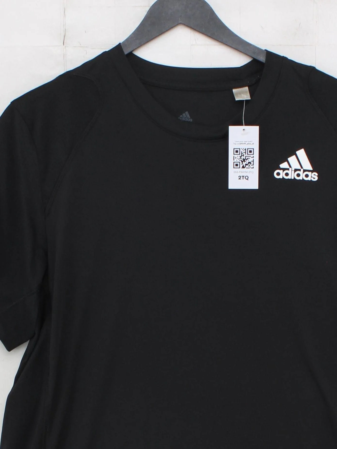 Adidas Men's T-Shirt L Black 100% Polyester Round Neck Basic - Image 3