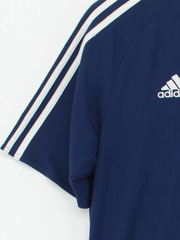 Adidas Men's T-Shirt L Blue 100% Polyester Crew Neck Basic - Image 4