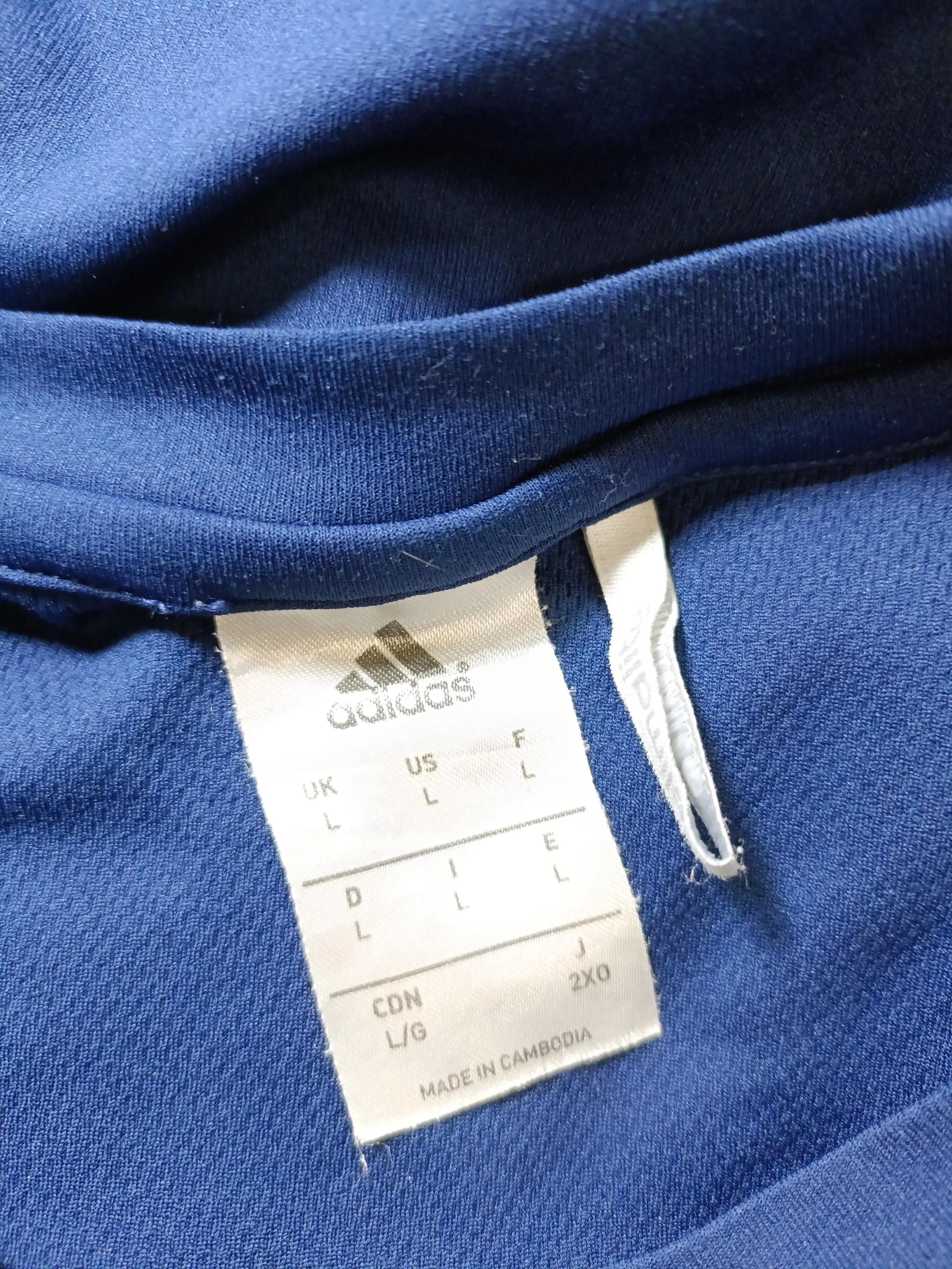 Adidas Men's T-Shirt L Blue 100% Polyester Crew Neck Basic - Image 5