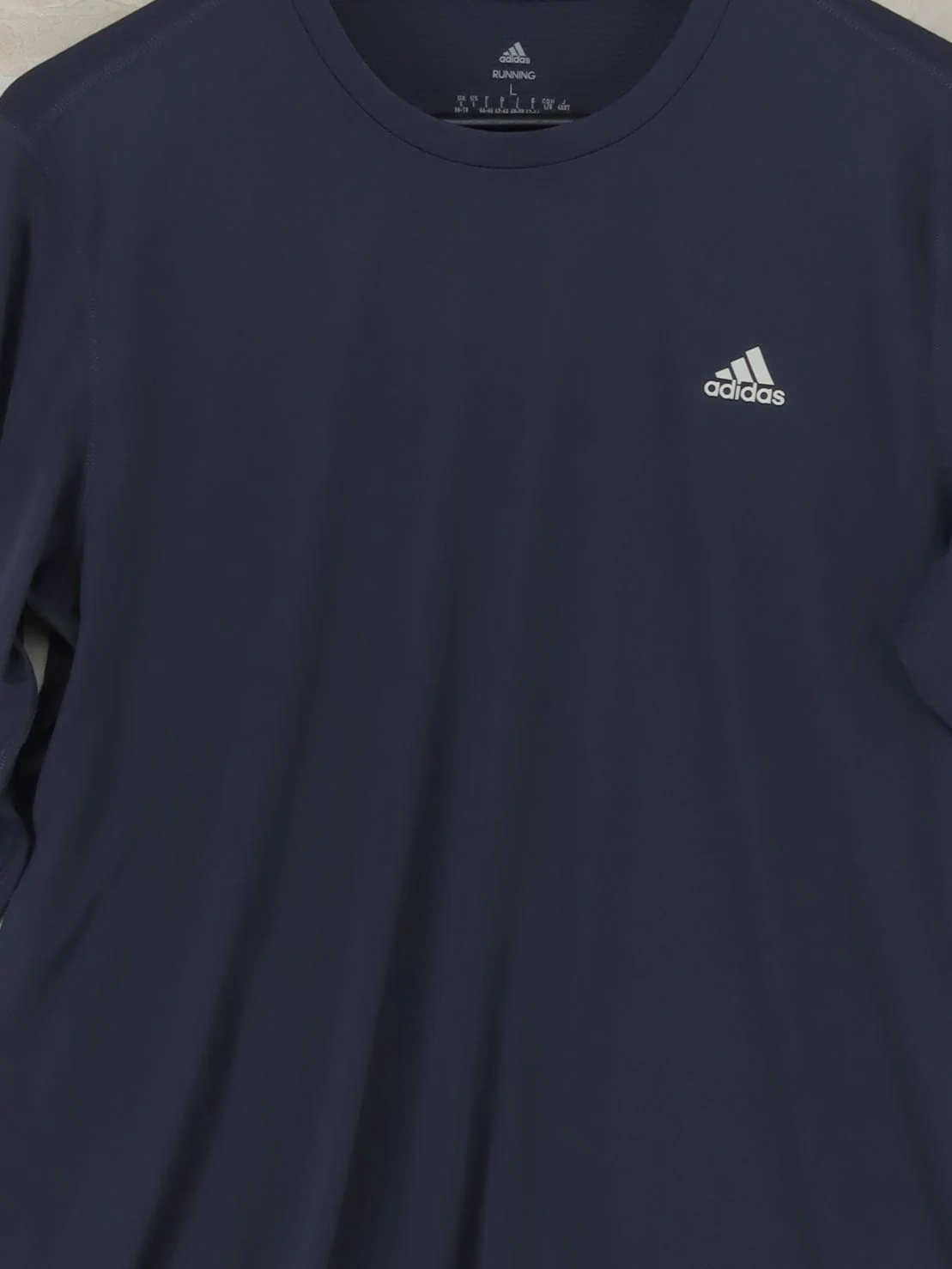 Adidas Men's T-Shirt L Blue 100% Polyester Round Neck Basic - Image 3