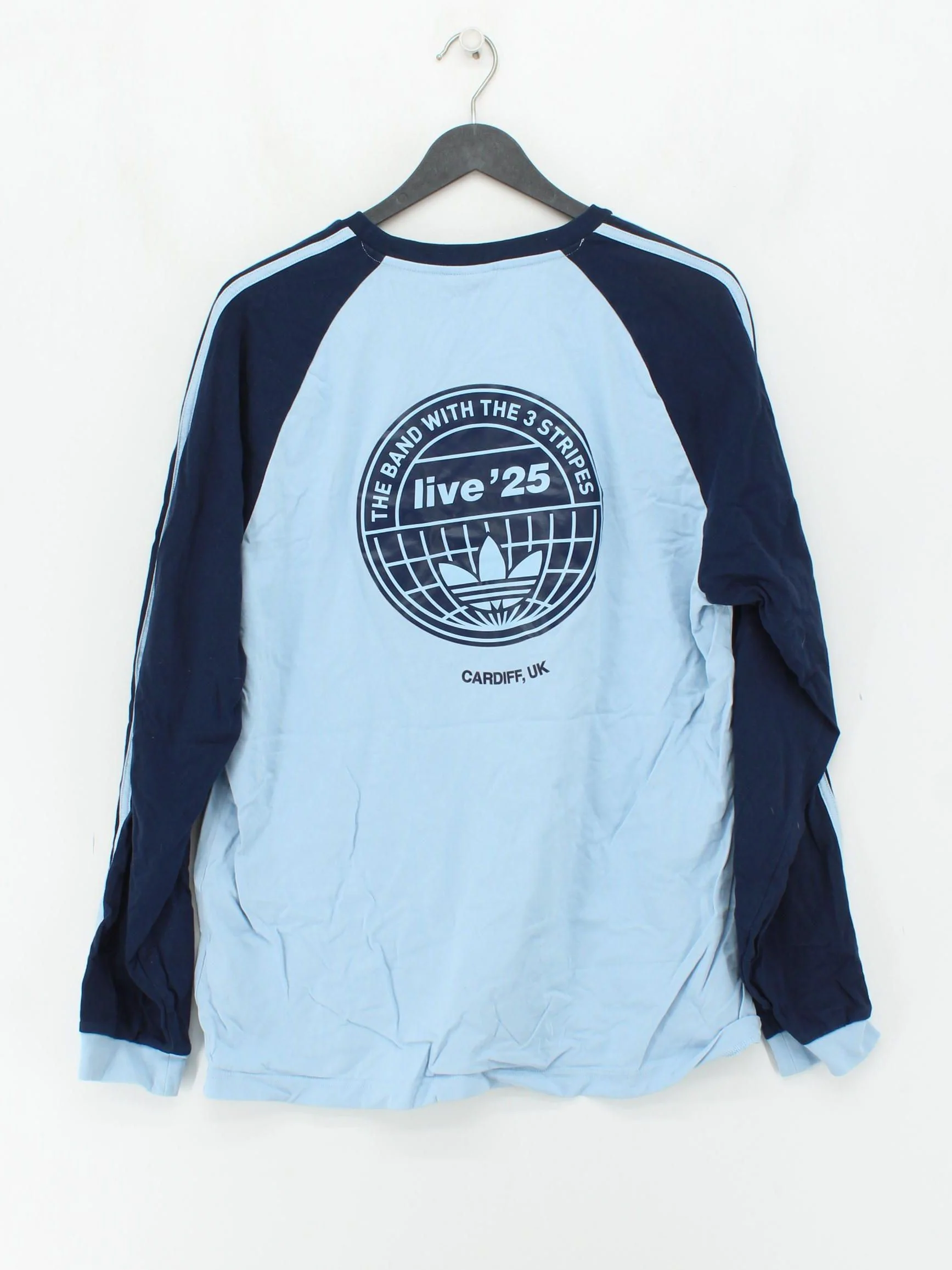 Adidas Men's T-Shirt L Blue Graphic Cotton with Elastane Basic - Image 2