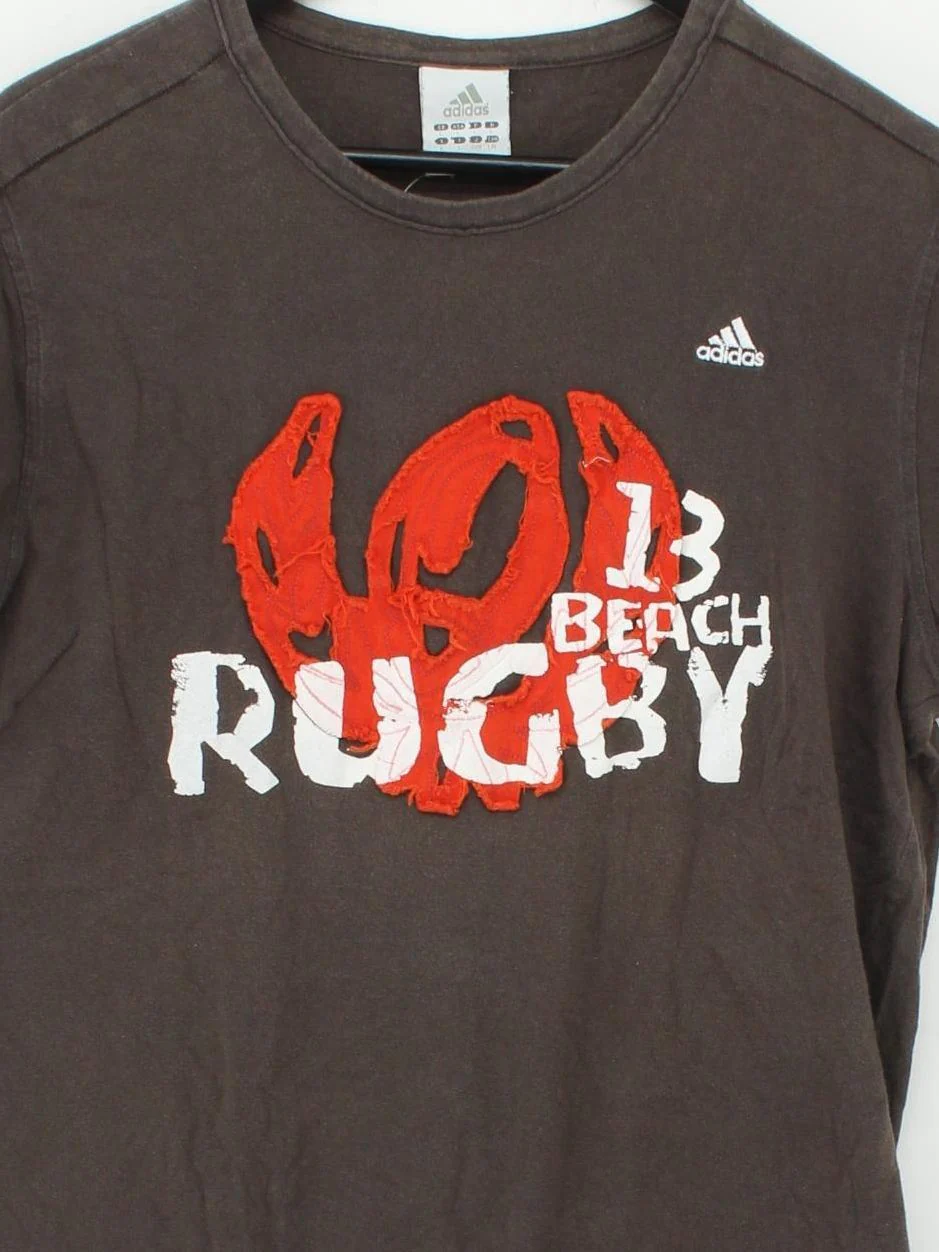 Adidas Men's T-Shirt L Brown Graphic 100% Cotton Crew Neck Basic - Image 3
