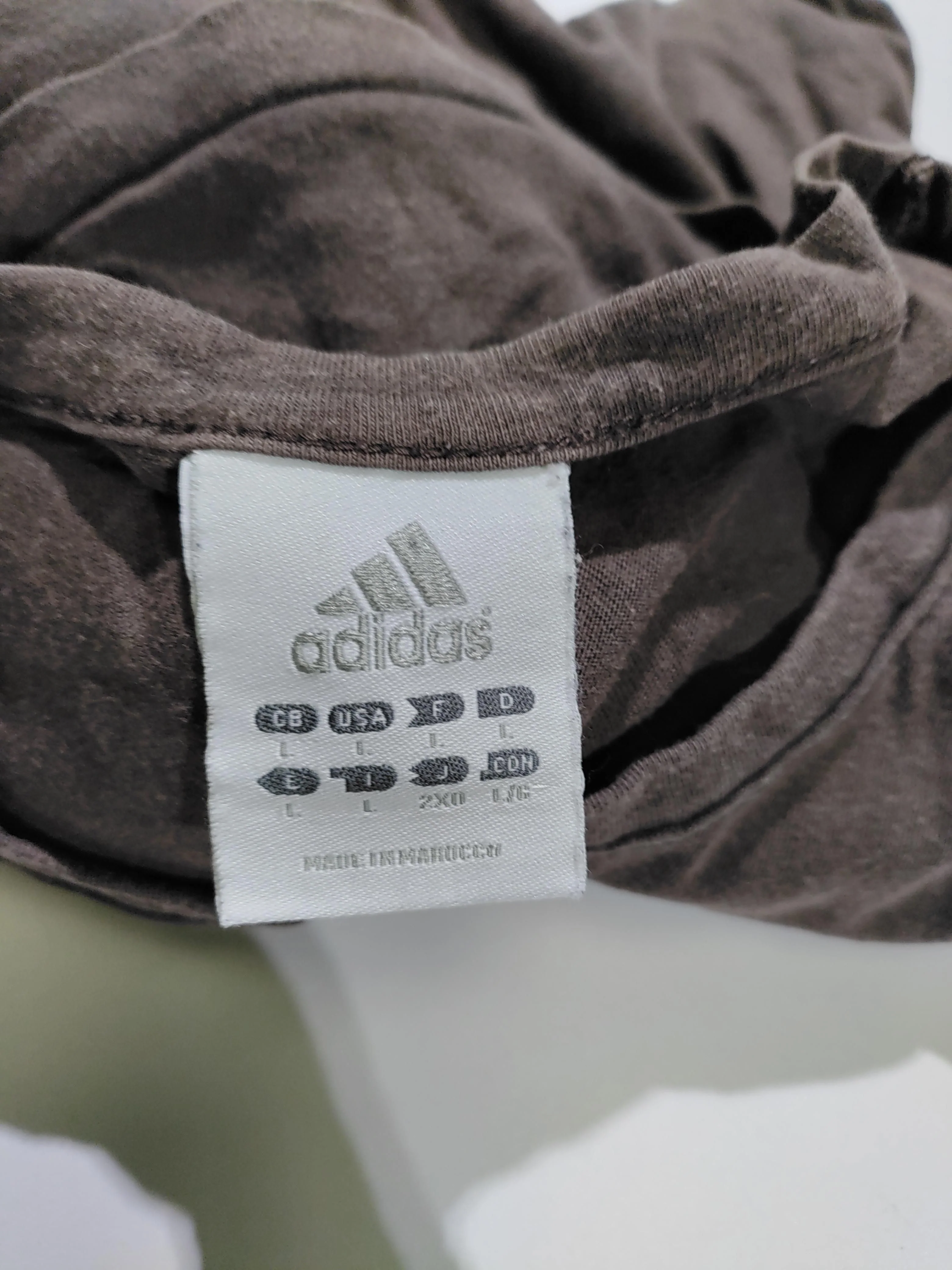 Adidas Men's T-Shirt L Brown Graphic 100% Cotton Crew Neck Basic - Image 7